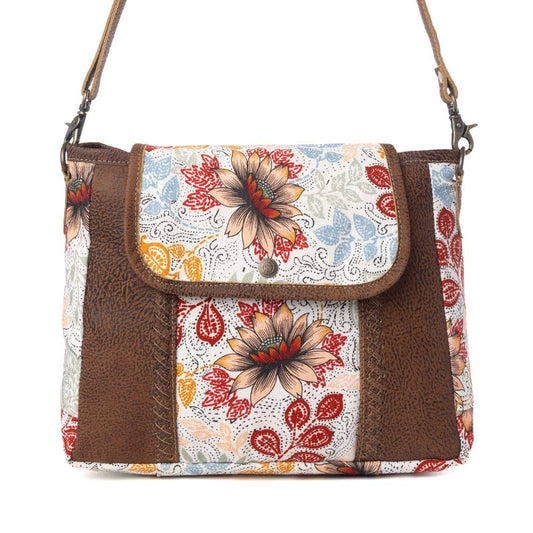 Myra Bag - Oakline Cotton & Leather Shoulder Bag in Powder Brown - Powder Brown