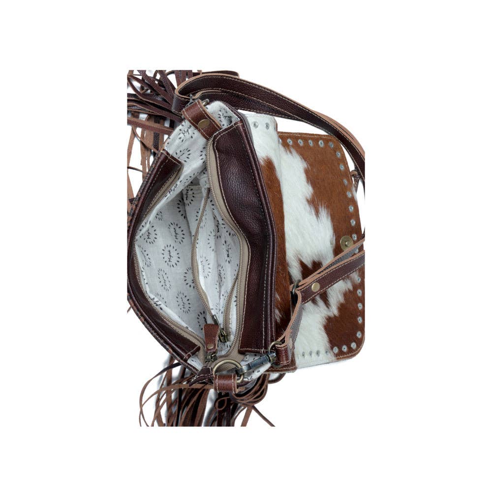 Myra Bag - Carved Blossoms  Leather & Hairon Bag