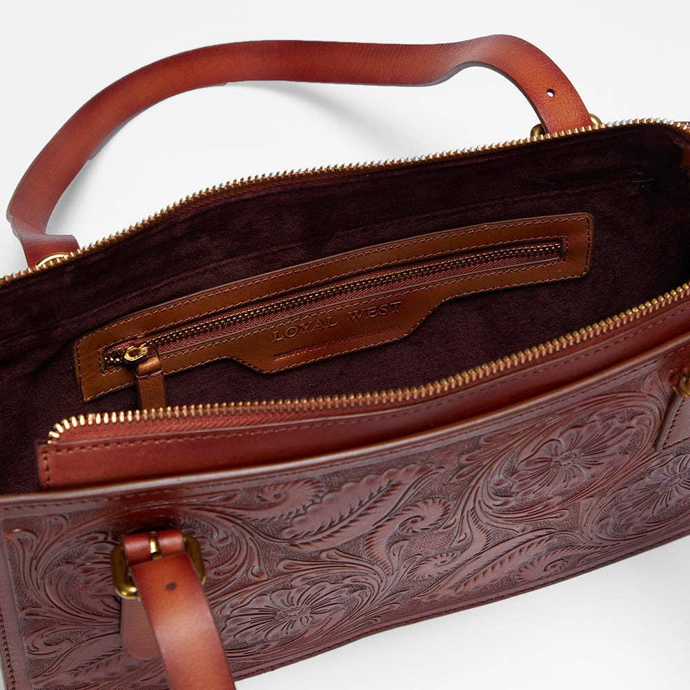 Myra Bag - Loyal West Mivva Handtooled Mini Bag - Soft Walnut Leather - Single