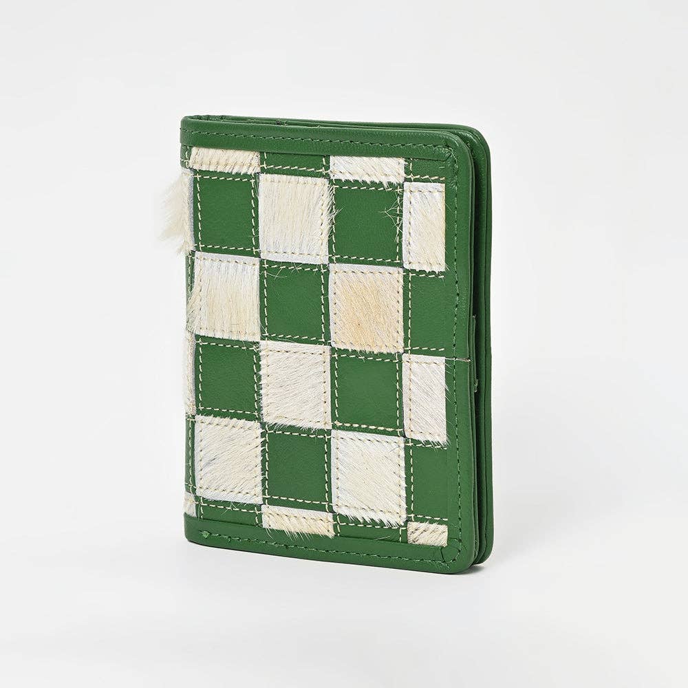 LS Western - ADBGM1095 American Darling Checkered Hair on Hide & Leather Bifold Wallet - ADBGM1095D