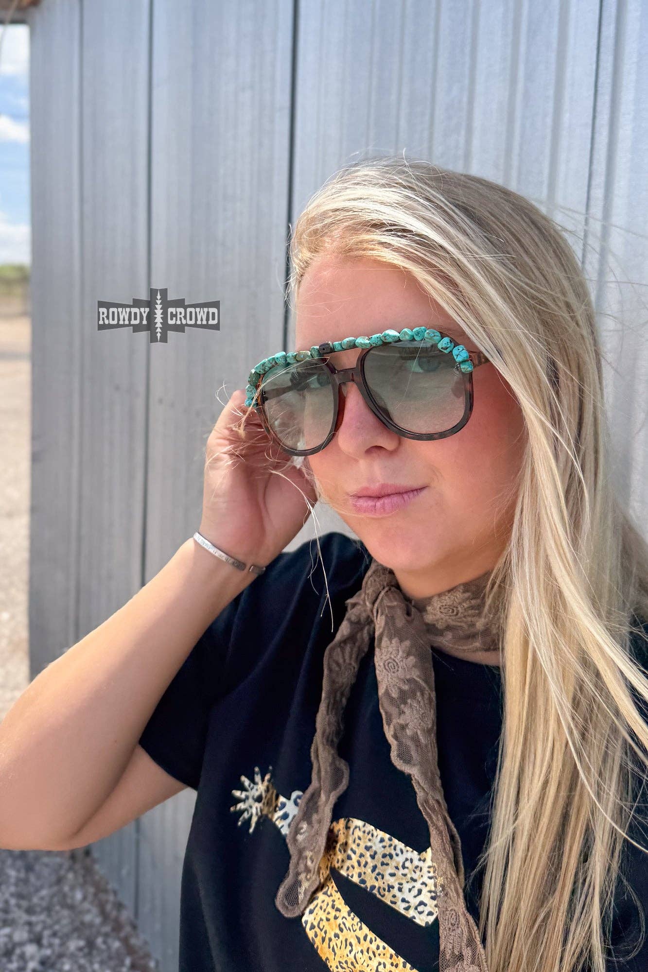 Rowdy Crowd Clothing - Sonoma Sunset Sunglasses - Turquoise Bridge