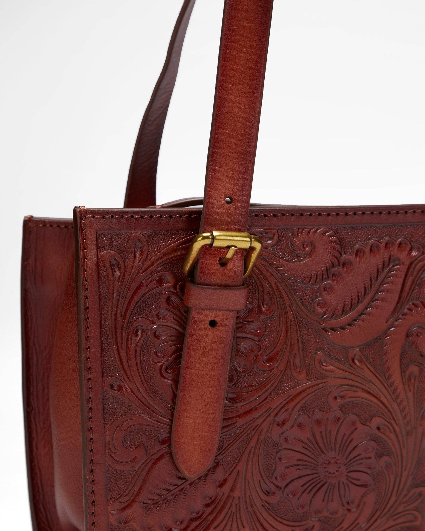 Loyal West - Mivva Handtooled Mini Bag - Soft Walnut Leather