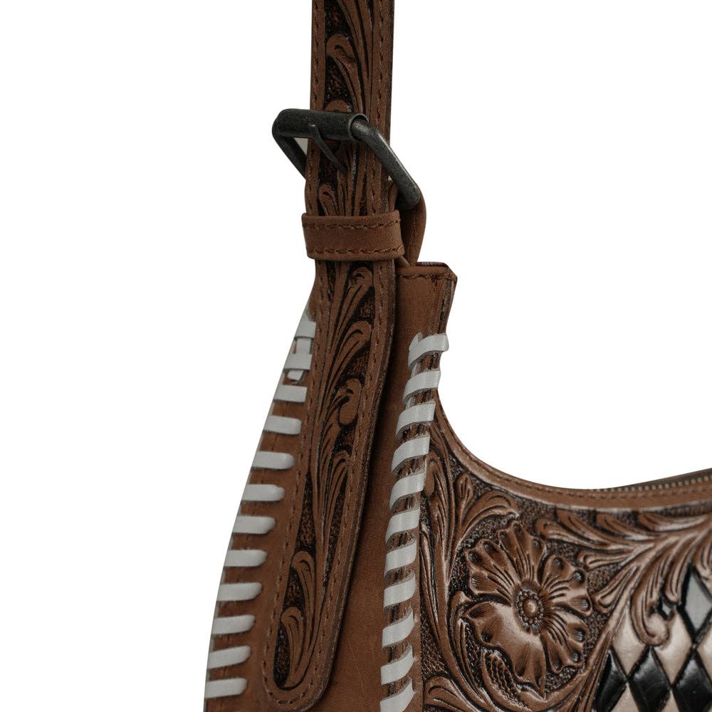 Loyal West - HANDTOOLED DANNIA MEDIUM PURSE CHECKERED EDITION - Checkered Edition