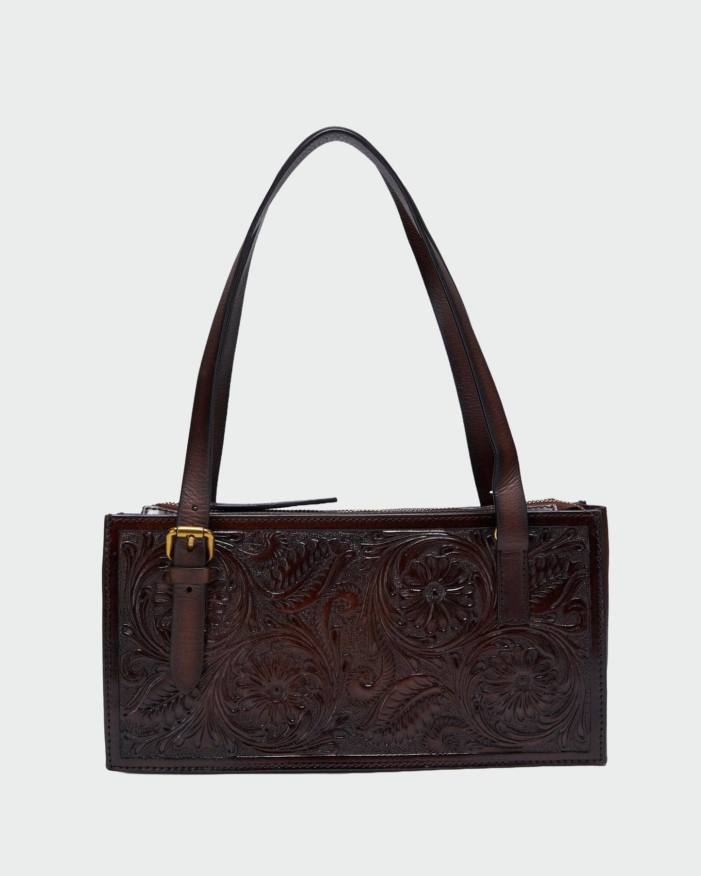 Myra Bag - Loyal West Mivva Handtooled Mini Bag - Soft Walnut Leather - Single