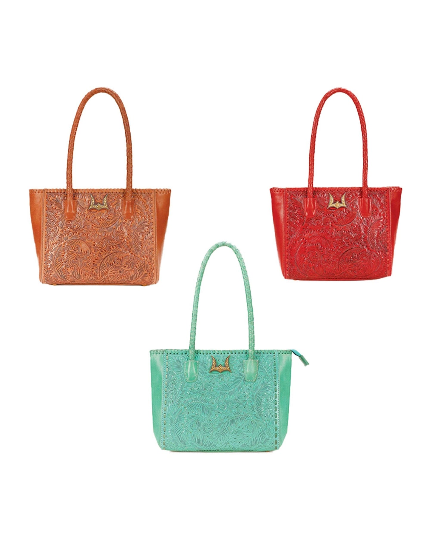 Myra Bag - Loyal West Drover Medium Bag Red - Red Handtooled Leather And Calfskin / Single