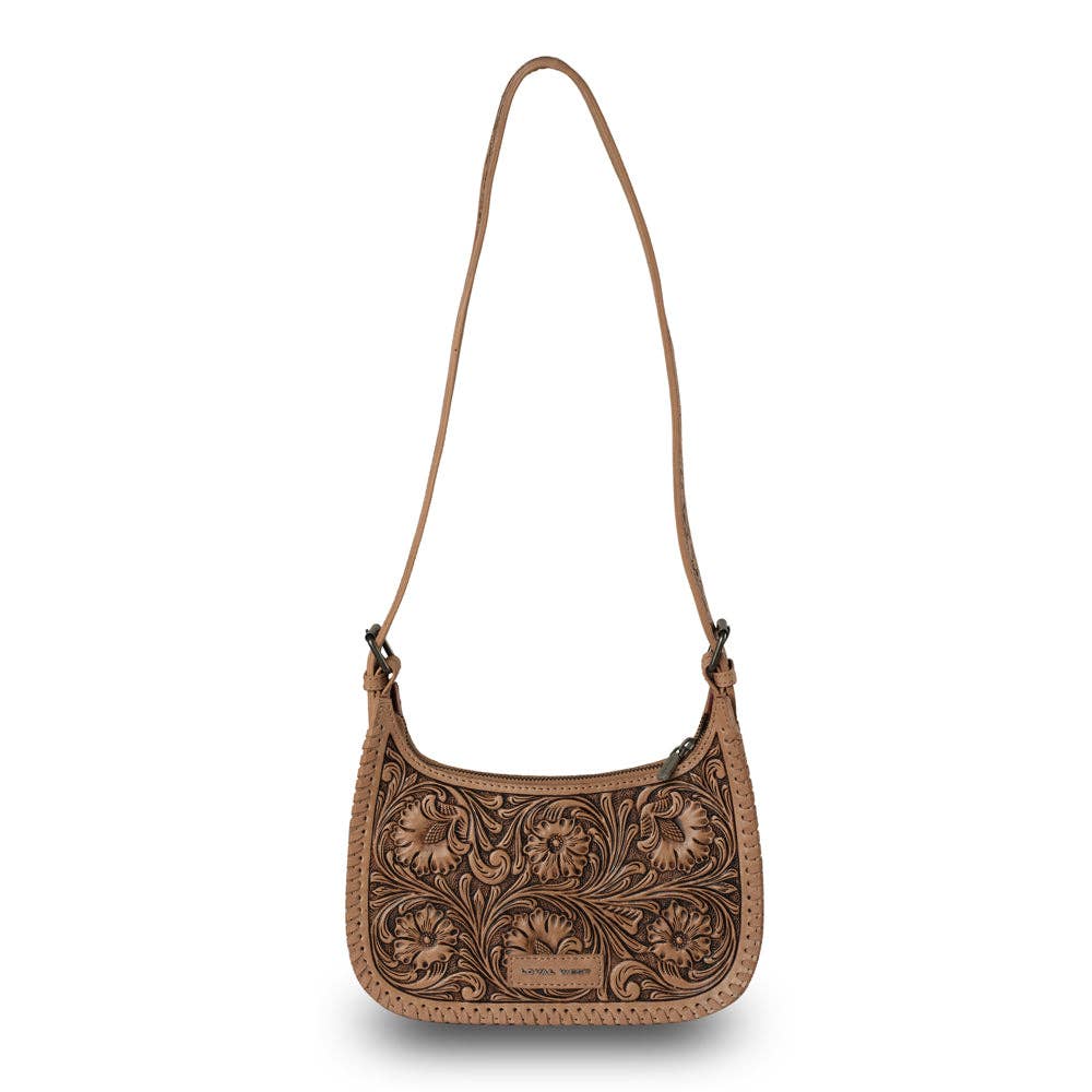 Myra Bag - Handtooled Dannia Large Purse - Saddle Brown - Saddle Brown