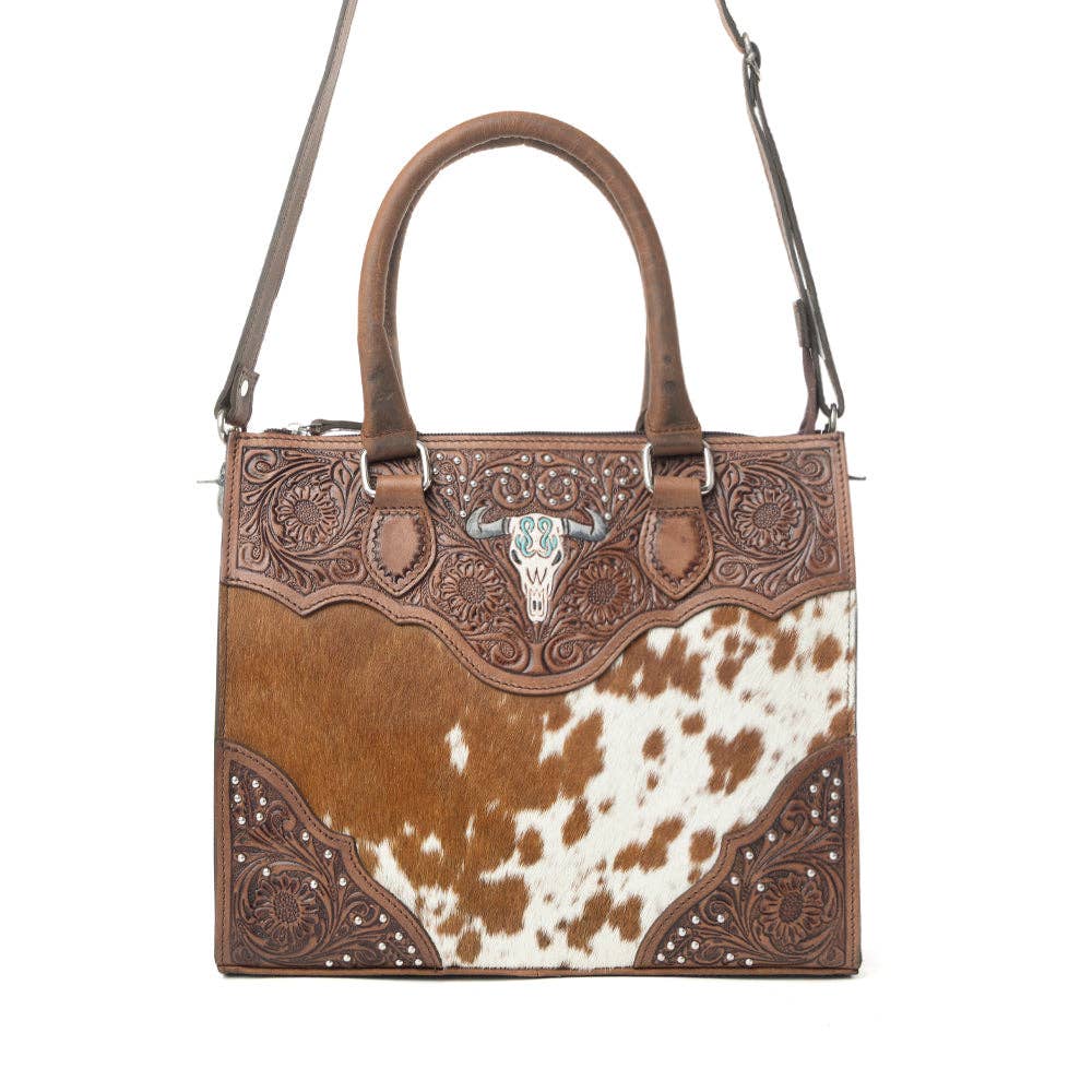 Myra Bag - Timber Trail Hairon Leather Concealed Carry Bag in Cream Mocha - Cream Mocha