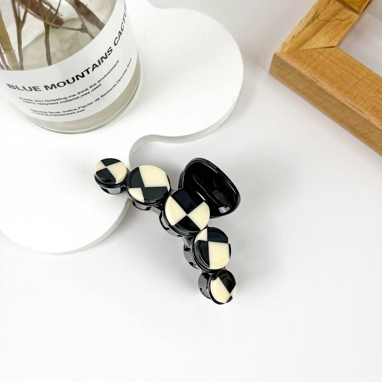 mildstyles - Simple black and white checkerboard hair clip - A