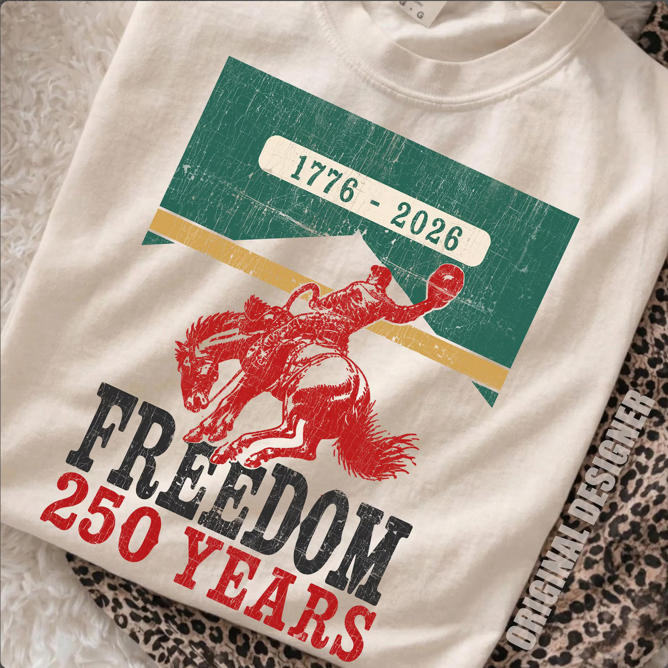Branded By Barta - Freedom 250 Western Graphic Tee White - Medium