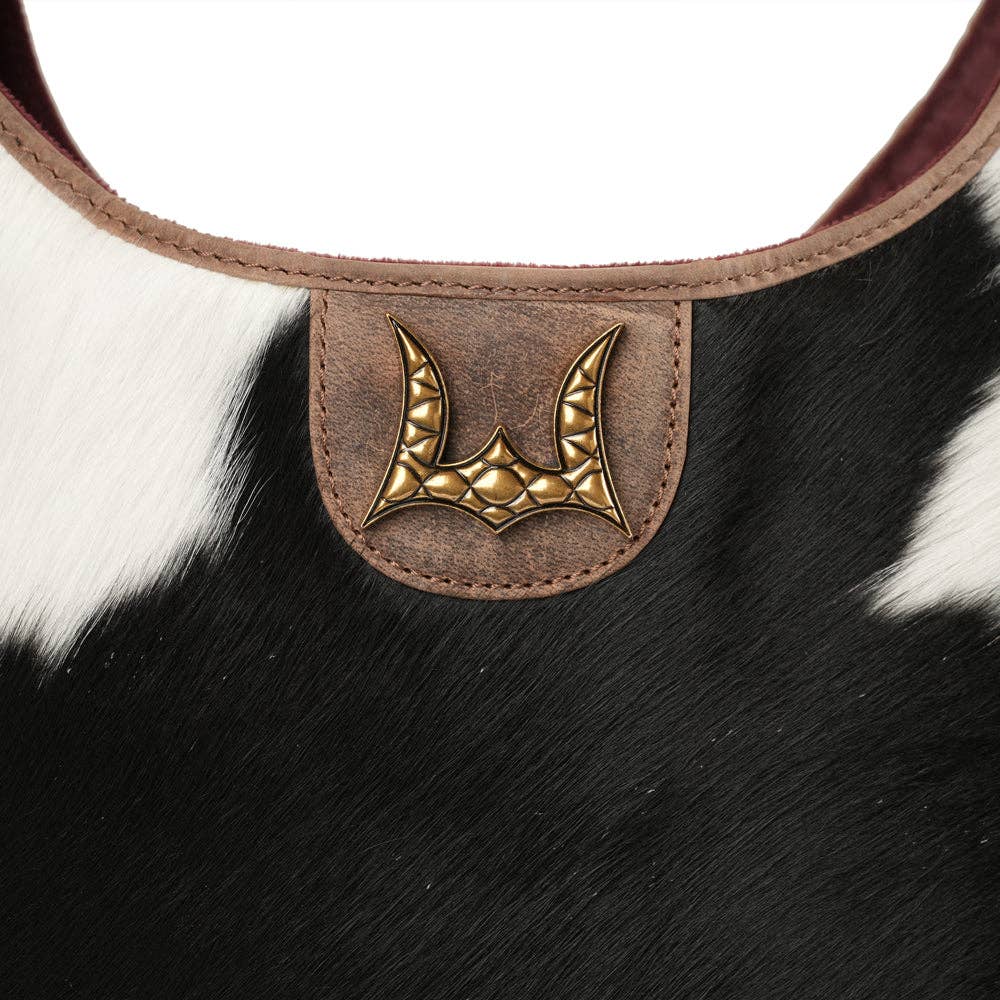 Myra Bag - LW Medium Purse - Black & White Cowhide - Black & White