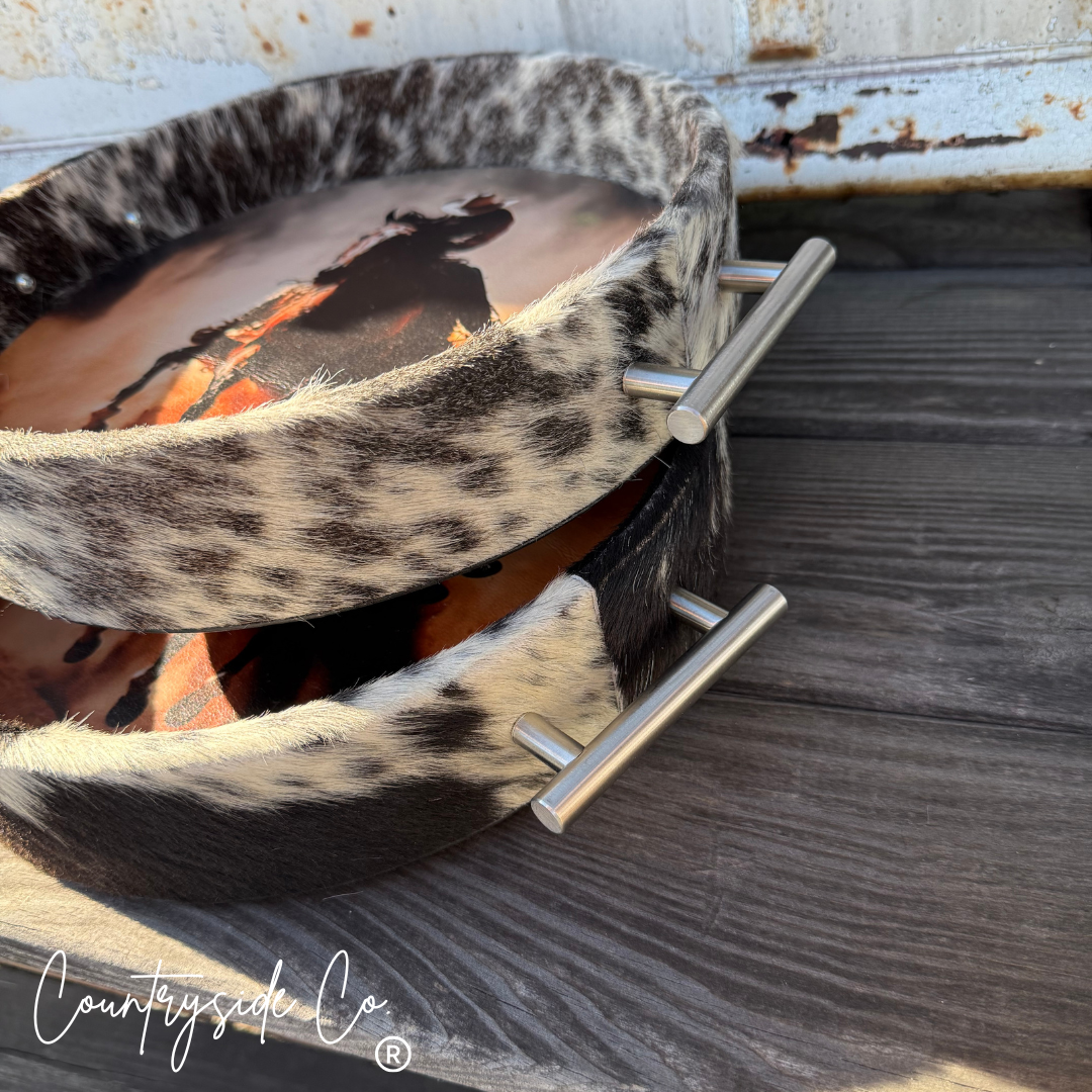 Countryside Co. - Rodeo Cowhide Circle Tray