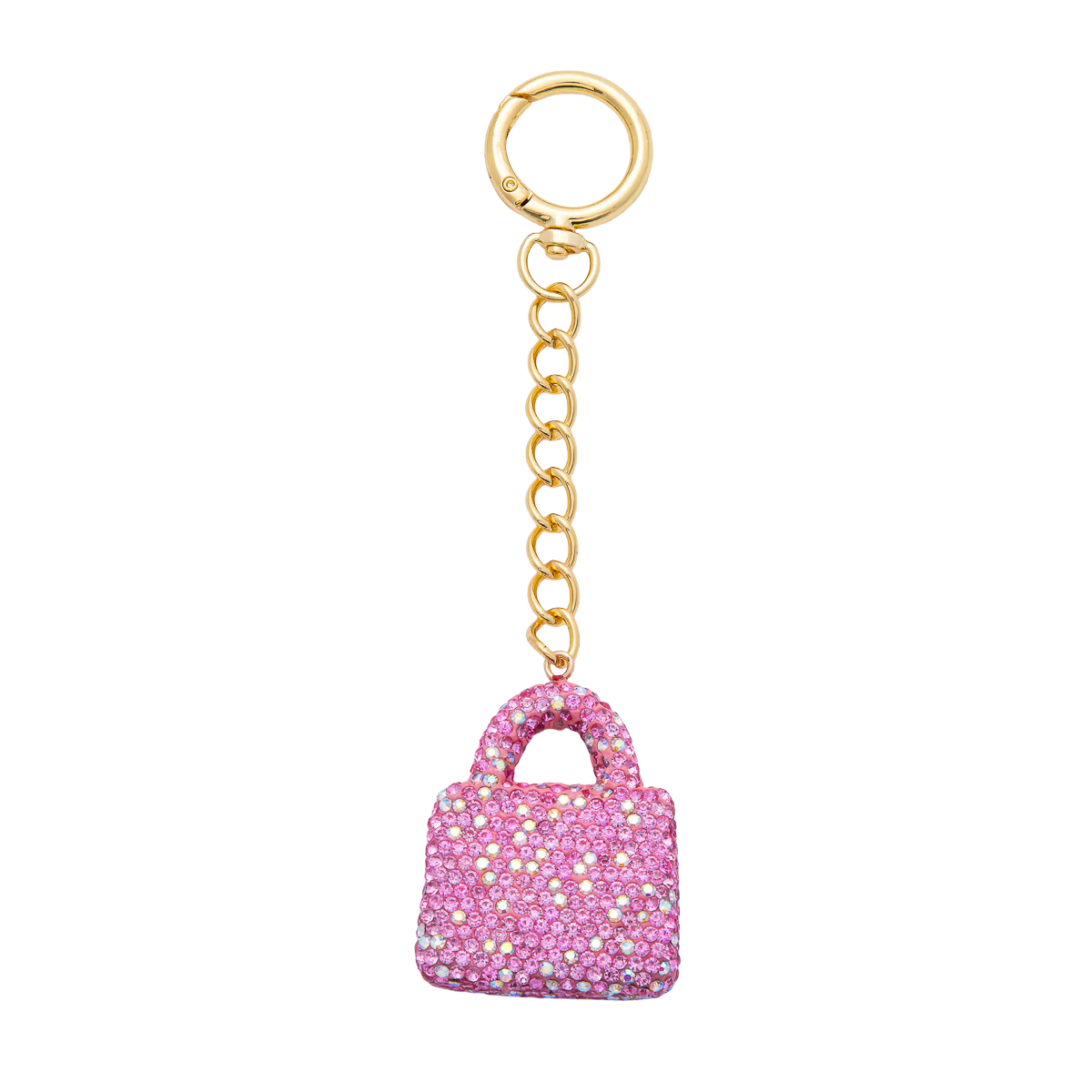 Simply Jewels - Bedazzled Purse Bag Charm Keychain round gold clip BC-21WB0258 - BC-21WB0262