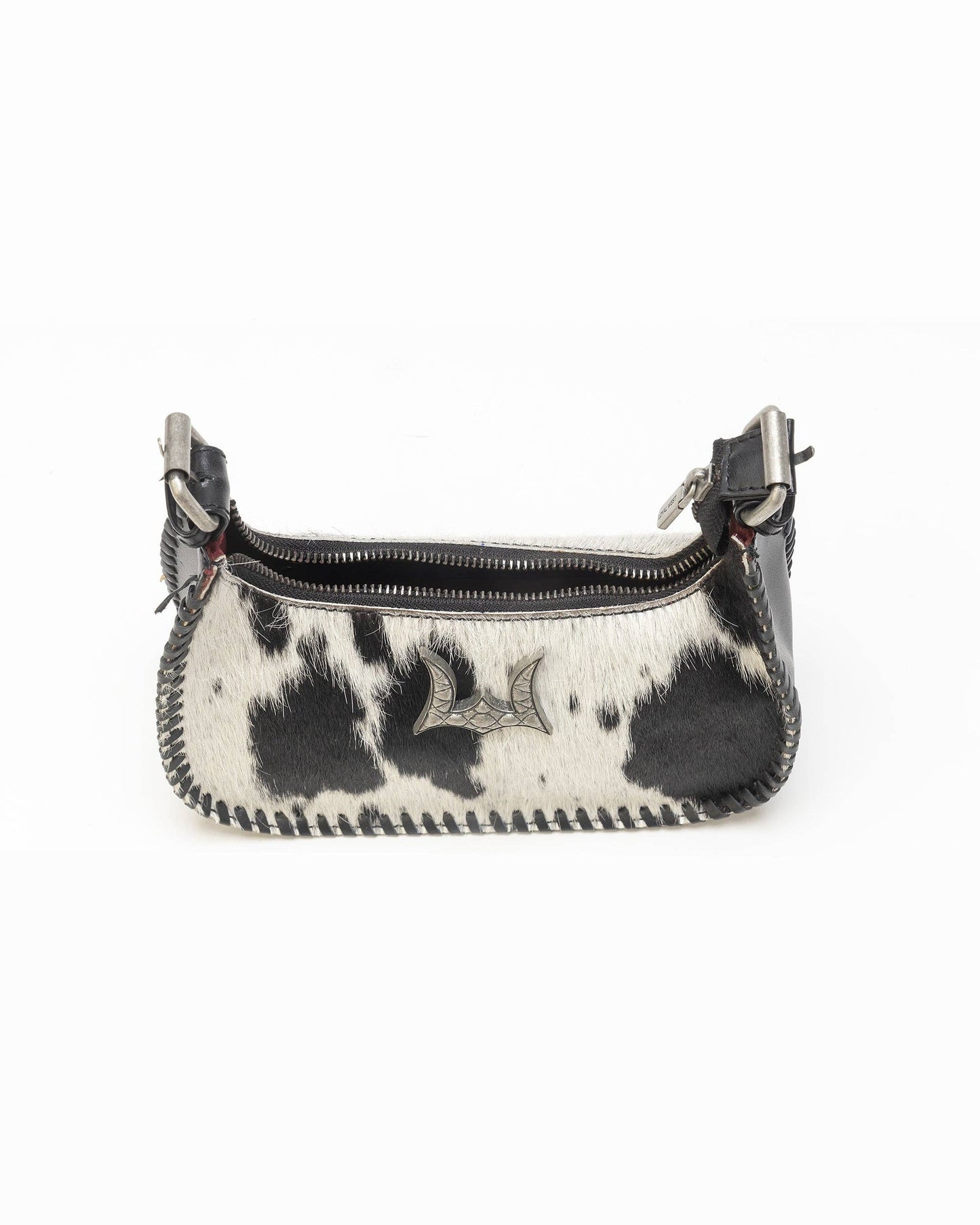 Loyal West - Dannia Medium Purse In Black & White Cowhide