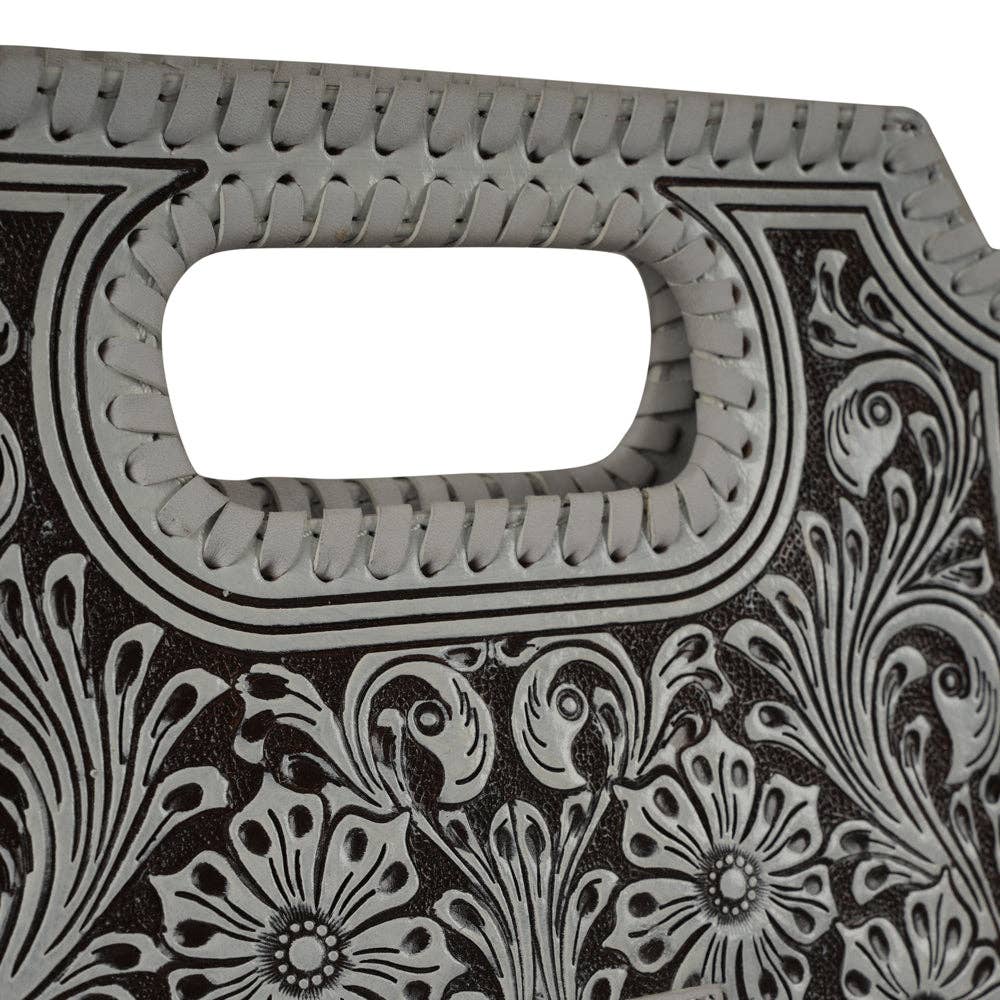 Myra Bag - Handtooled Alma Medium Handbag - Ivory Dust - Ivory Dust