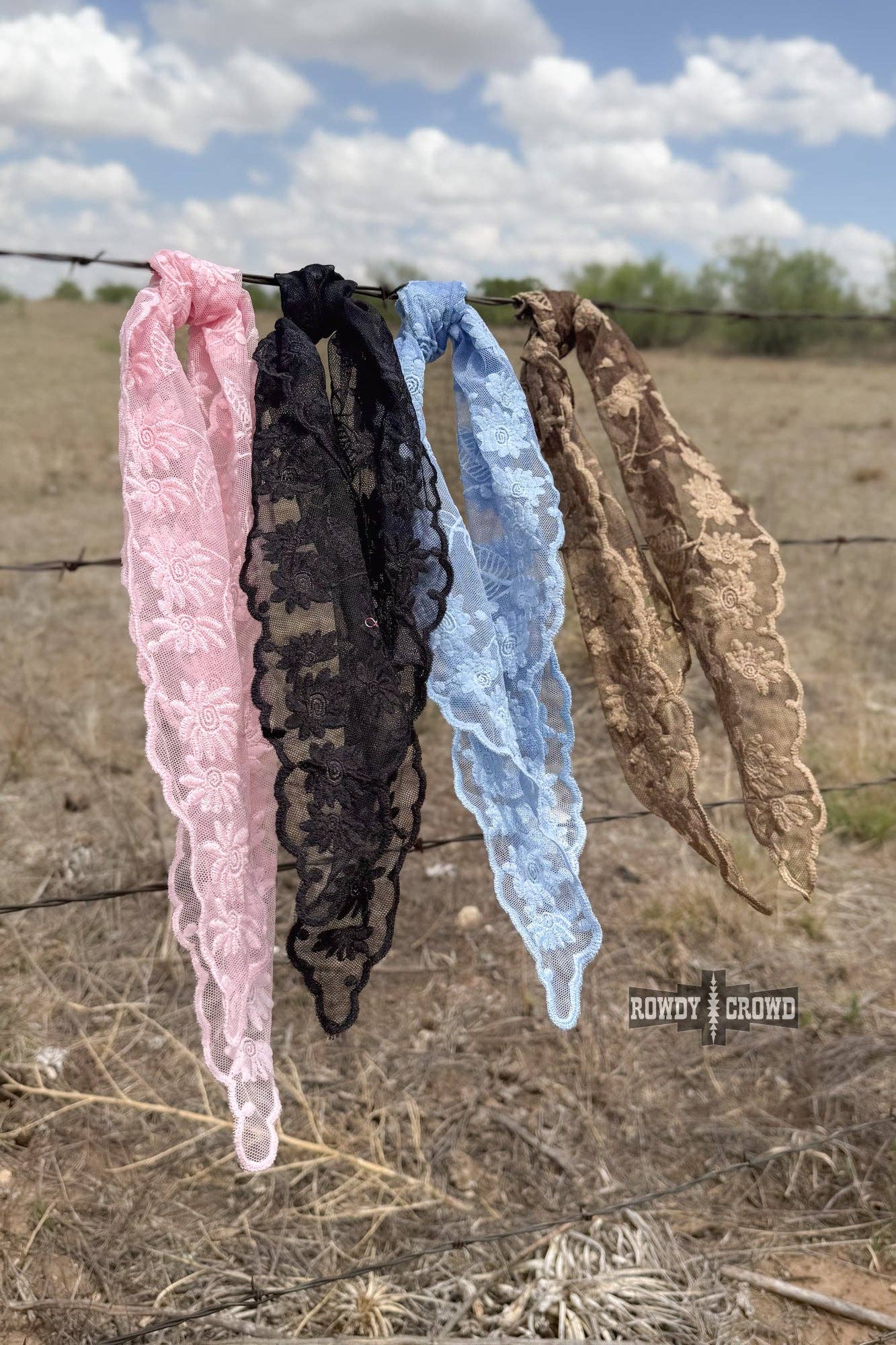 Rowdy Crowd Clothing - Dolled Up Lace Wild Rags - Blue