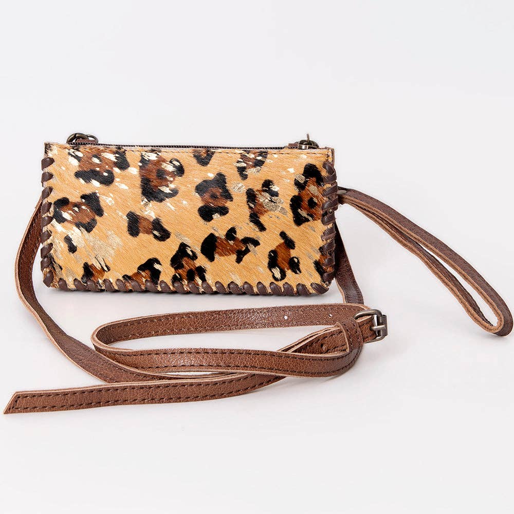 American Darling Handcrafted Braided Hair-On Cowhide Crossbody Bag - ADBG535CHEGO
