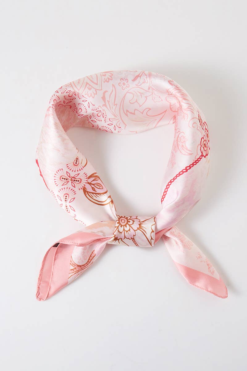 Anarchy Street - Abstract Floral Print Square Bandana Scarf - PK