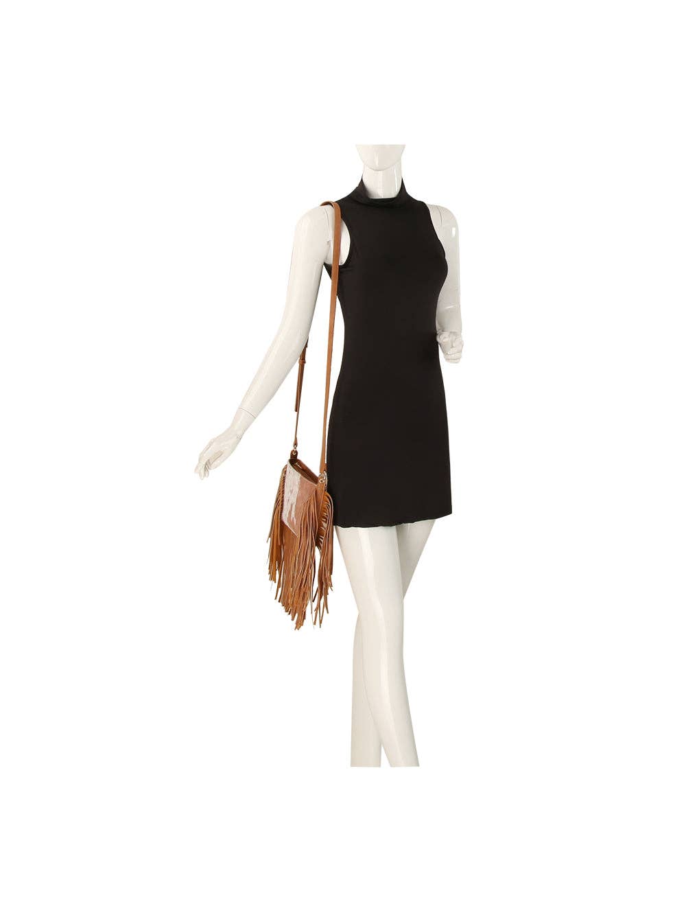 Handbag Factory Corp - Cowhide Fringe Shoulder Bag - Black