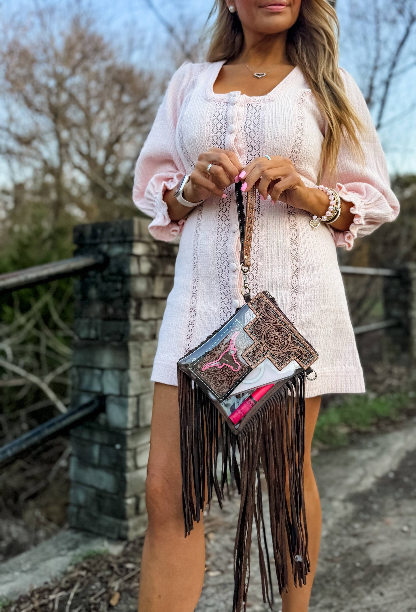 Boho Ranch Shop - SHAYNE SMALL - Hand Tooled Clear Crossbody Concert bag - Black