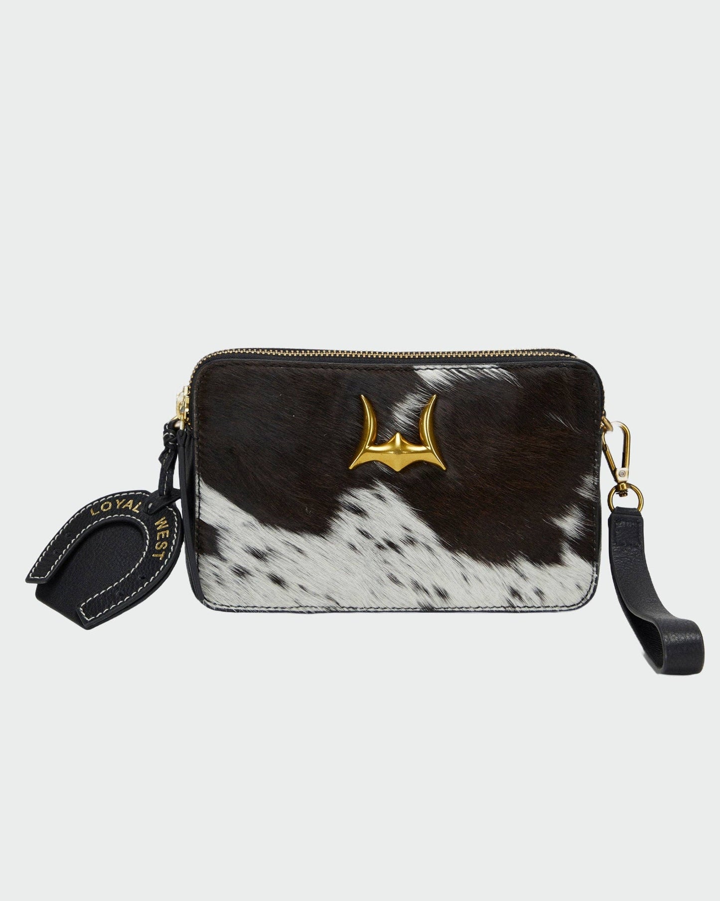 Loyal West - Shell Mini Purse In Black & White Cowhide