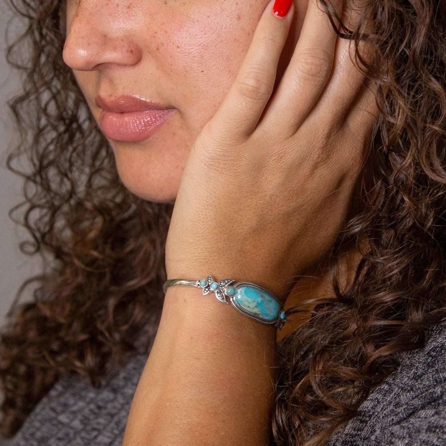 Barse Jewelry - Emile Blue Turquoise Silver Cuff Bracelet
