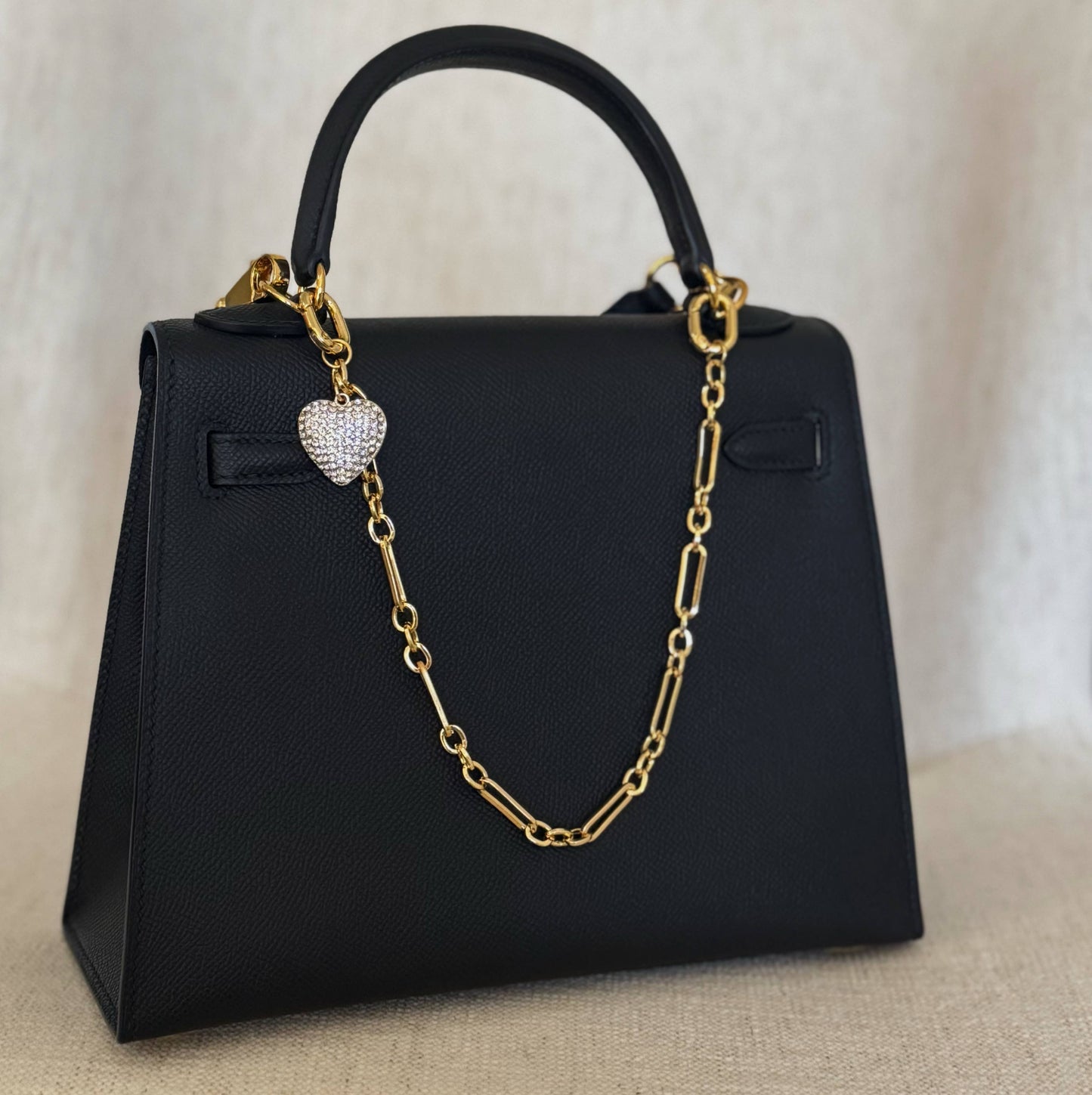 Ellison+Young - Sparkly Big Heart Bag Charm