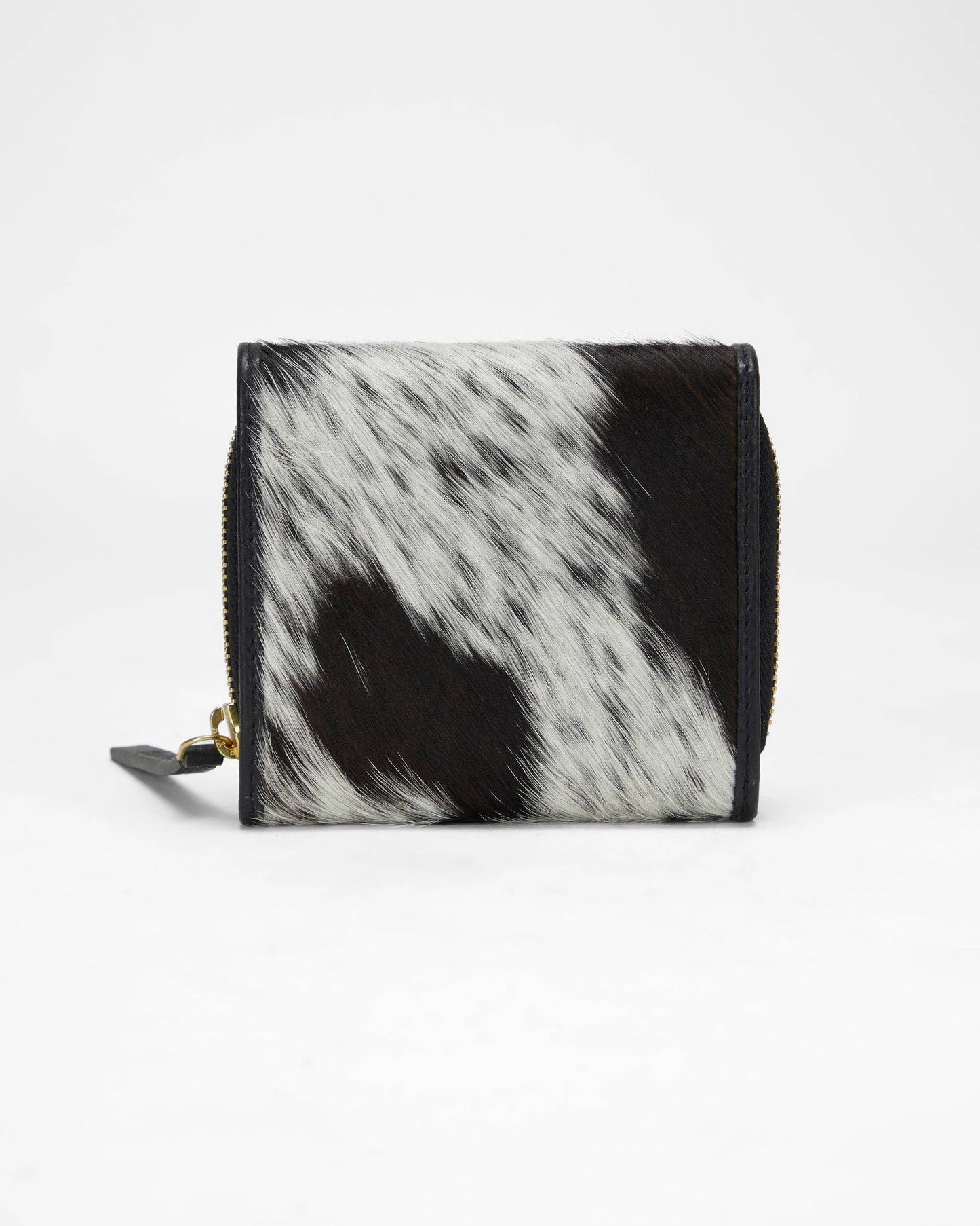 Loyal West - Sophia Card Holder In Black & White Cowhide