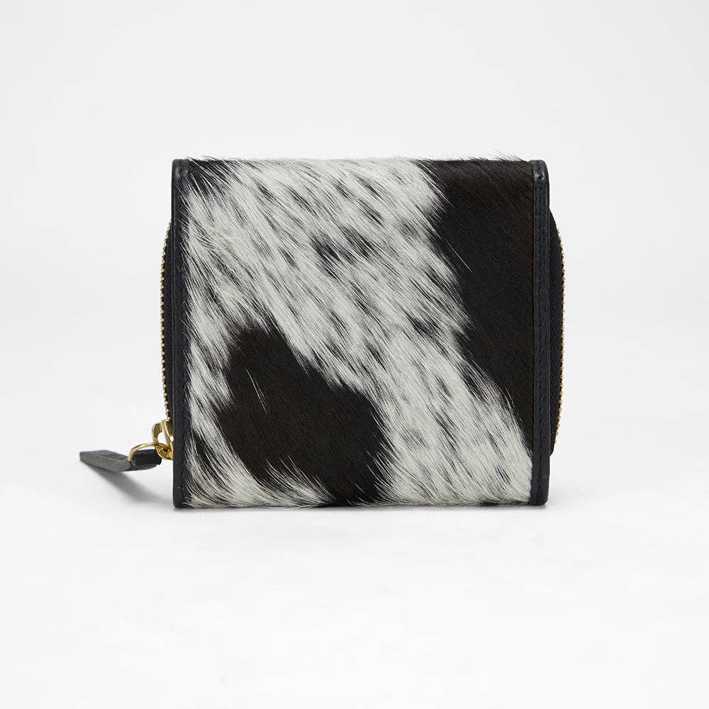 Myra Bag - Loyal West Sophia Card Holder In Black & White Cowhide - Single