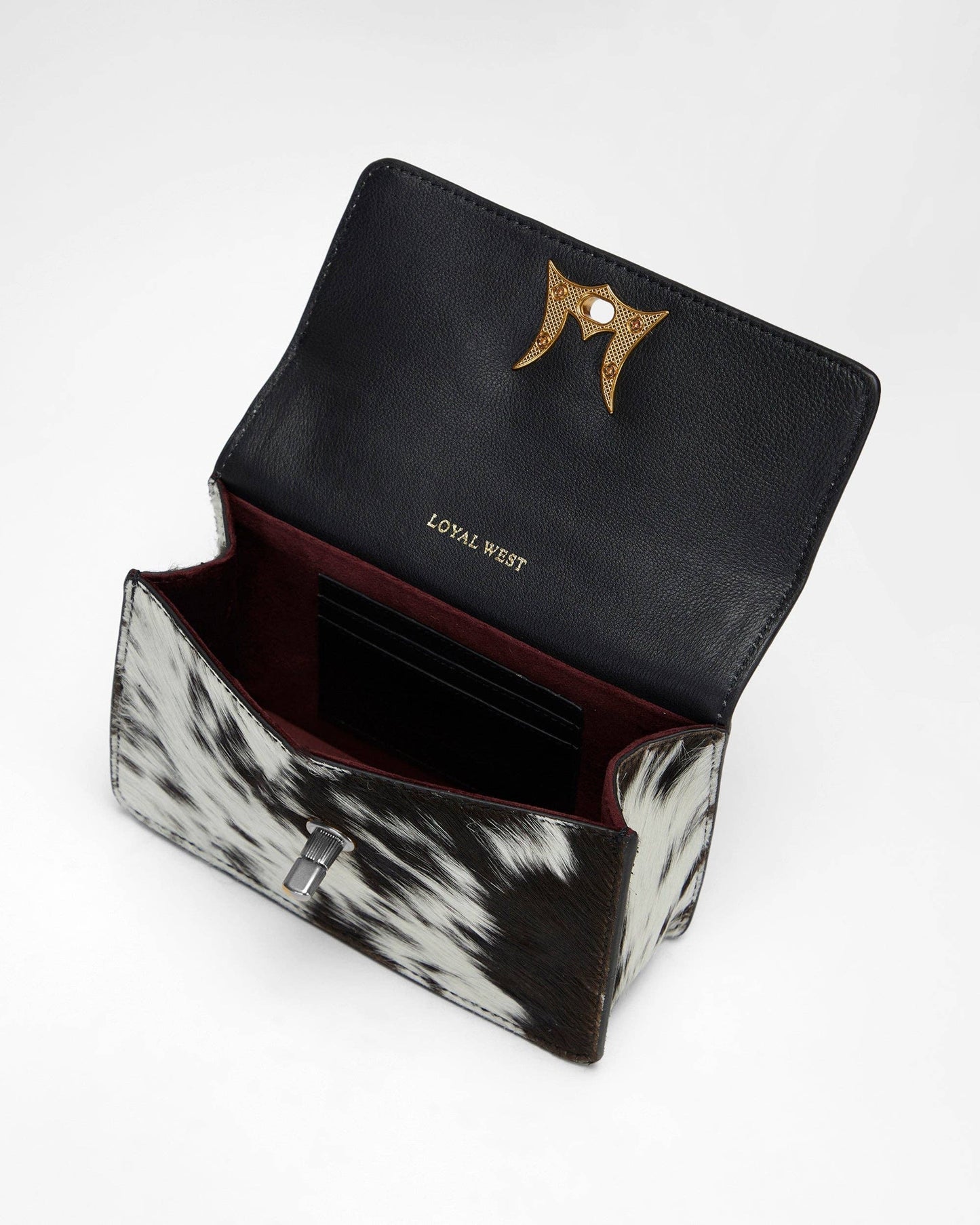 Loyal West - Valencia Leather Bag - Black & White Cowhide