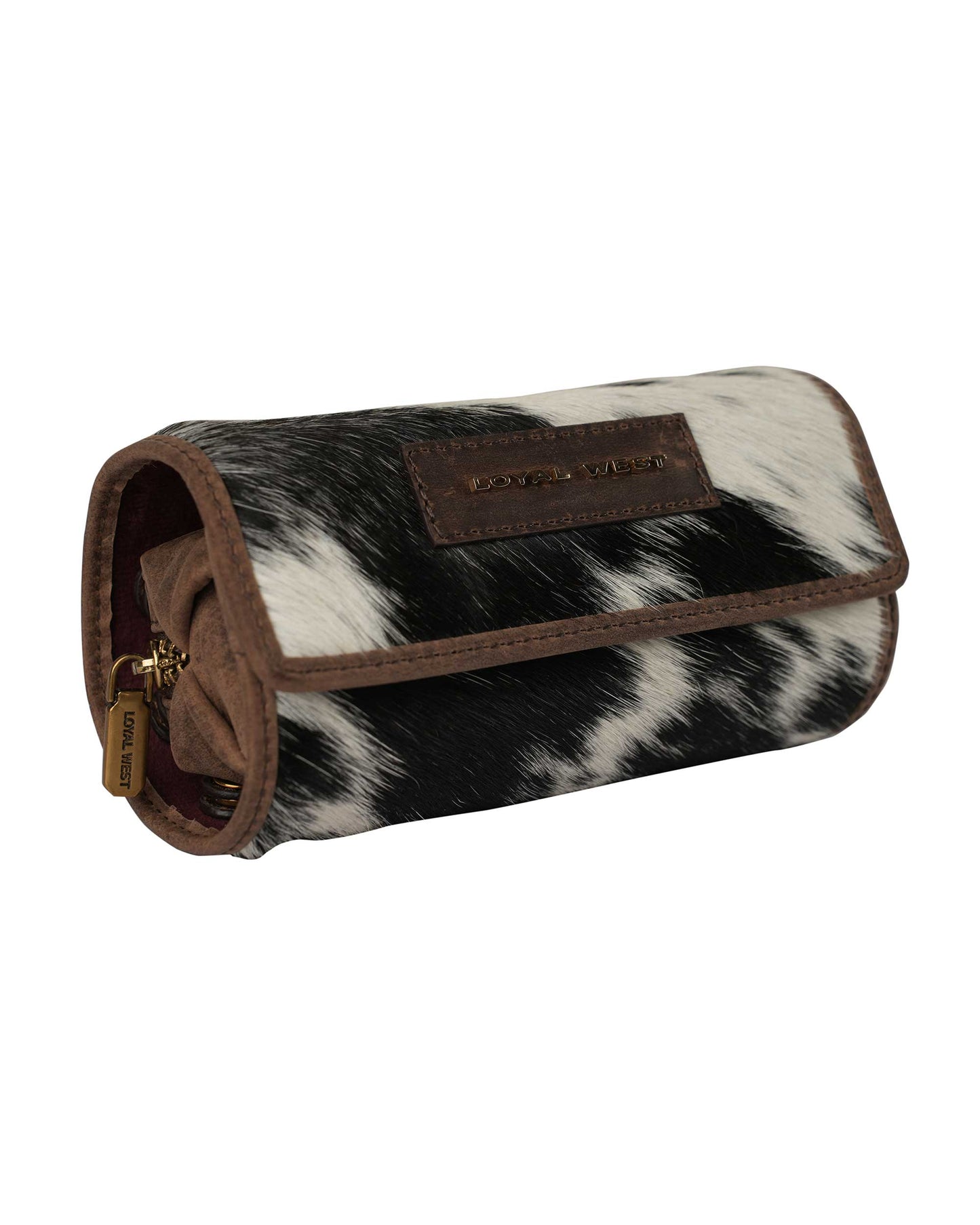 Loyal West - Canyon Jewellery Case - Black & White Cowhide