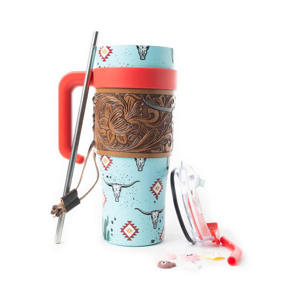 Myra Bag - Wide Wyoming Tumbler In Sea Blue - WITH TOOLING