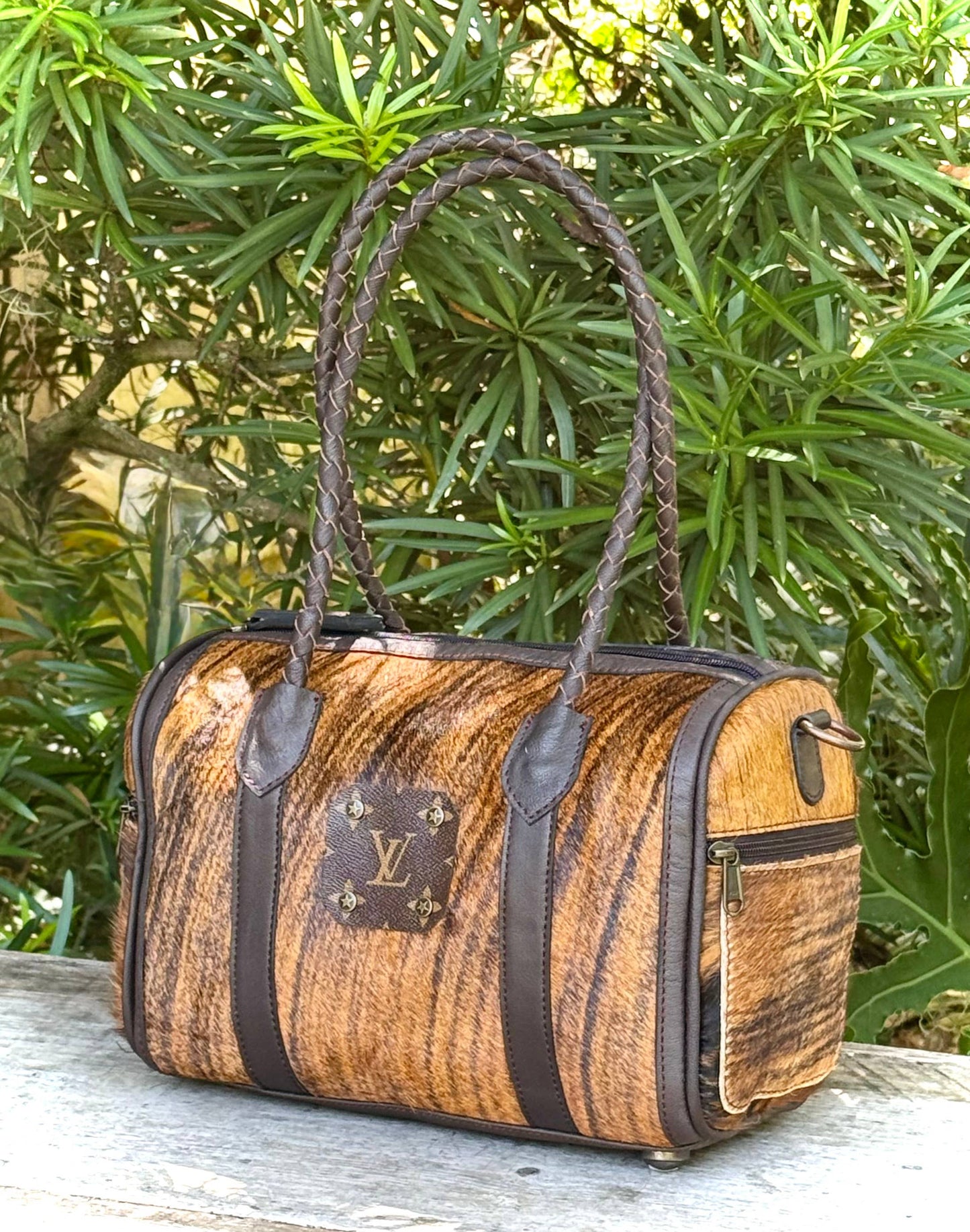 Southern Junkie Gypsy Boutique - Upcycled LV Cowhide Leather Speedy Bag Western