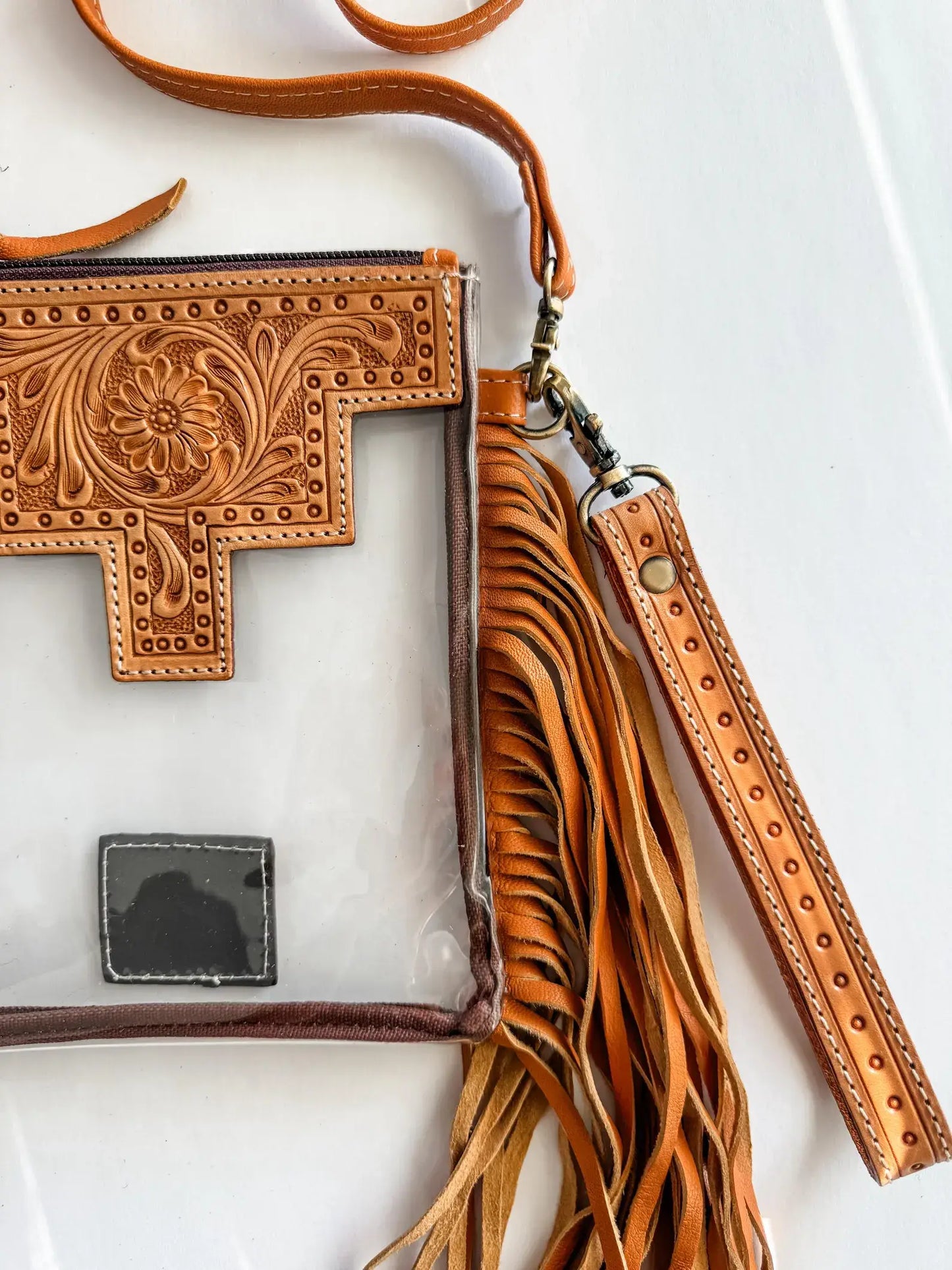 Boho Ranch Shop - SHAYNE SMALL - Hand Tooled Clear Crossbody Concert bag - Black