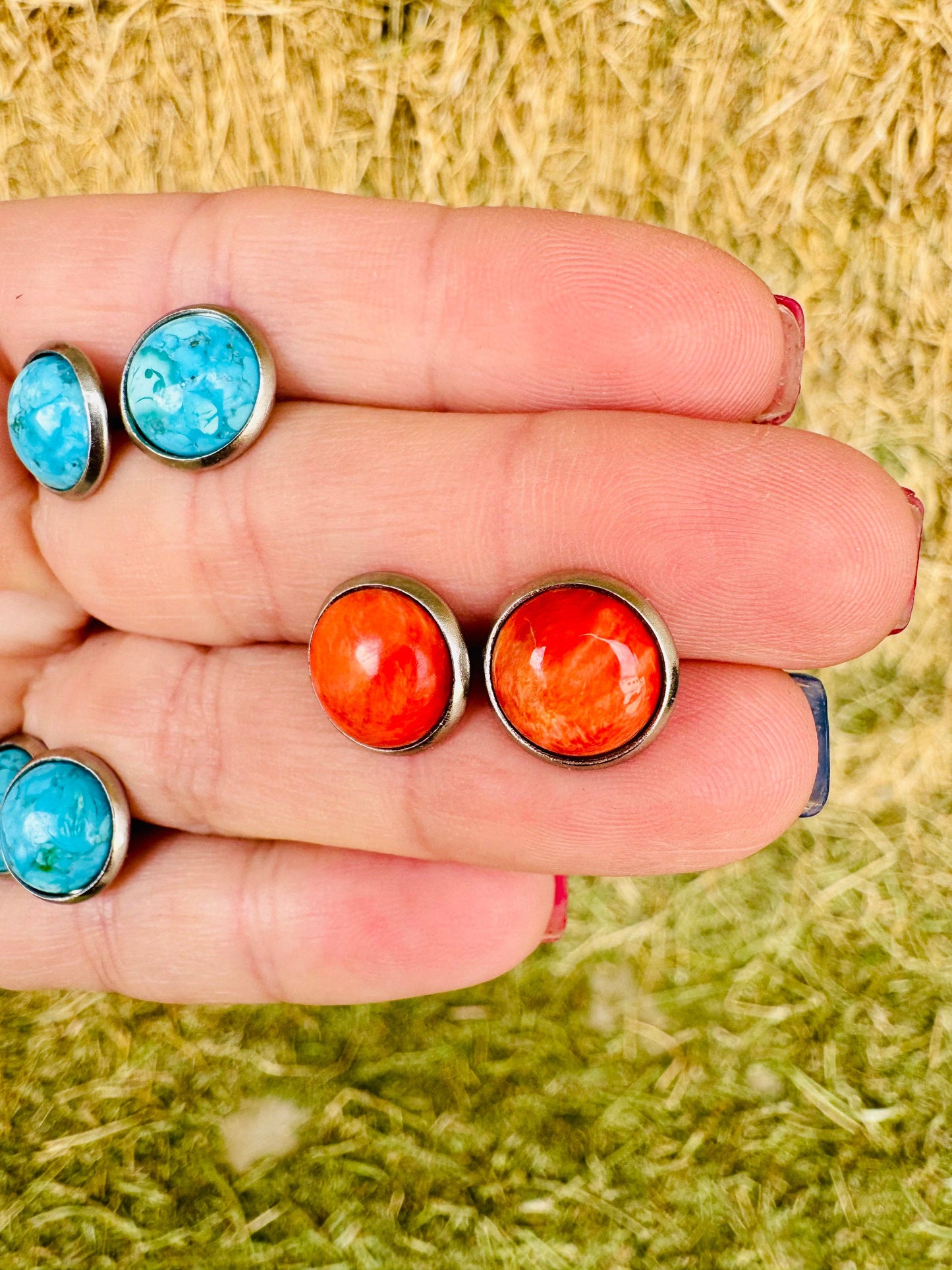Genuine Turquoise Stud Earring stud - Kingman Turquoise
