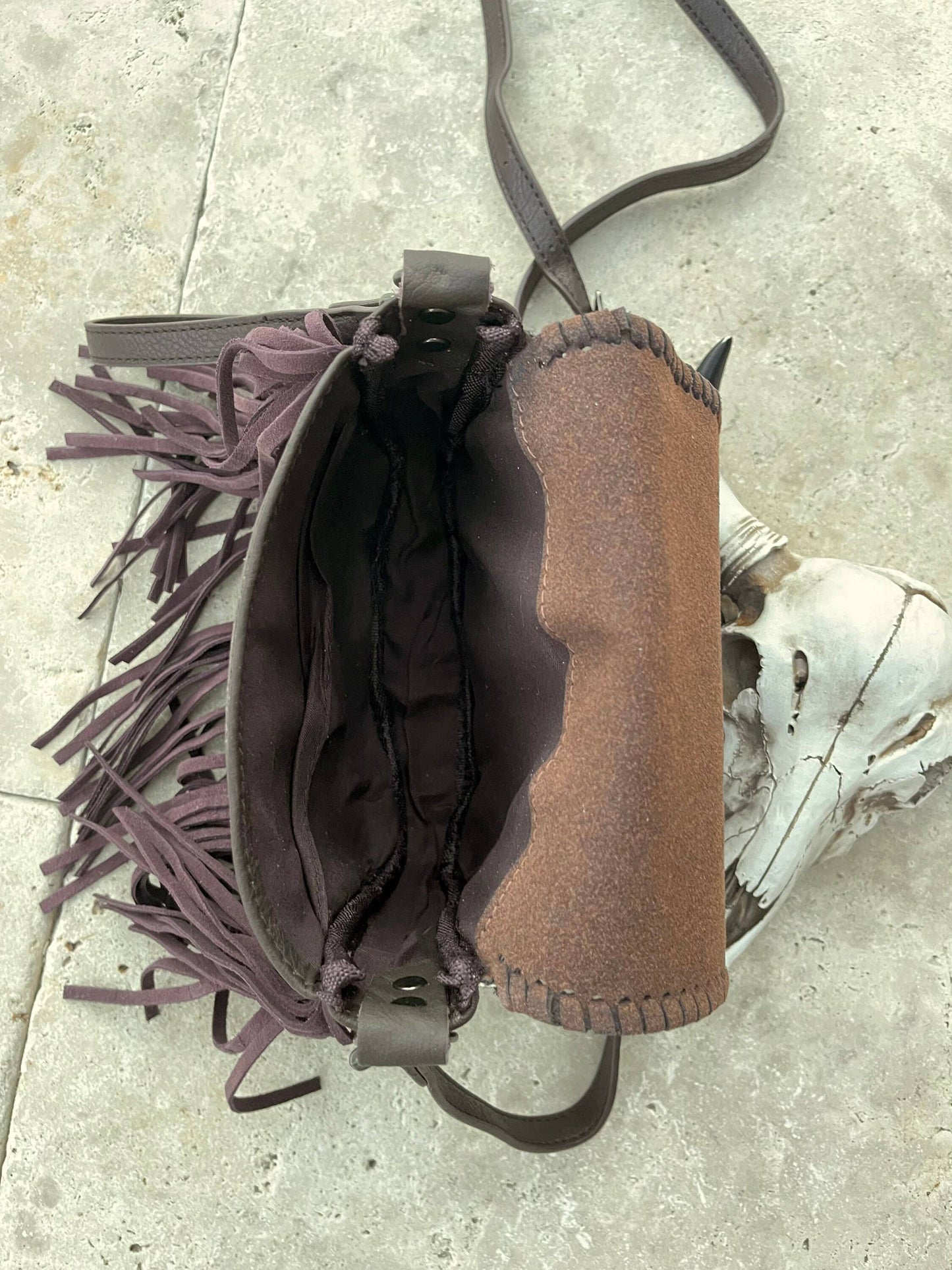 Boho Ranch Shop - The Kylie Crossbody - Genuine Hairon Cowhide - WHITE + GOLD SPECS