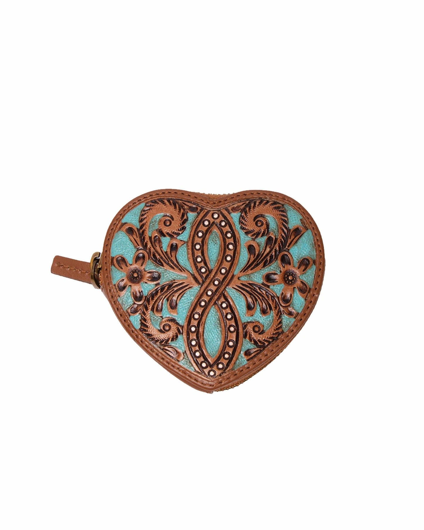 Myra Bag - Cupid Coin Pouch Handtooled Leather - Whiskey & Water - Single