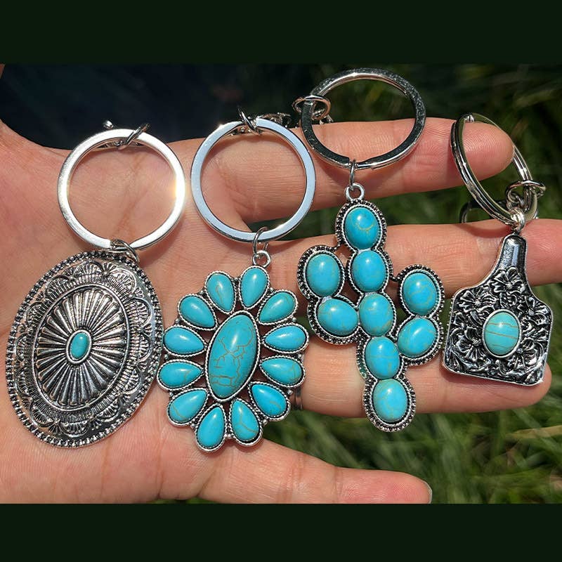 MKS America - Western Style Turquoise Keychain - Color_3 / M