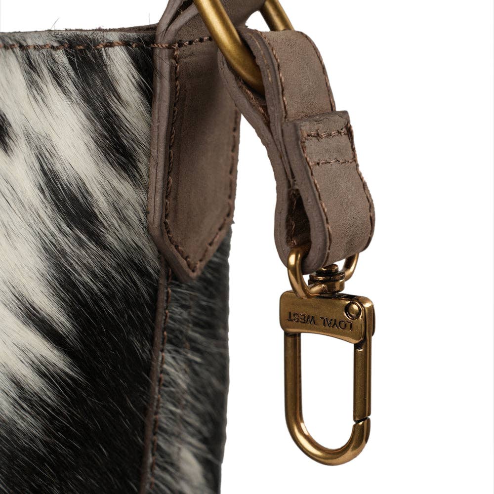 Myra Bag - Dakota Medium CrossBody - Black & White Cowhide - Black & White