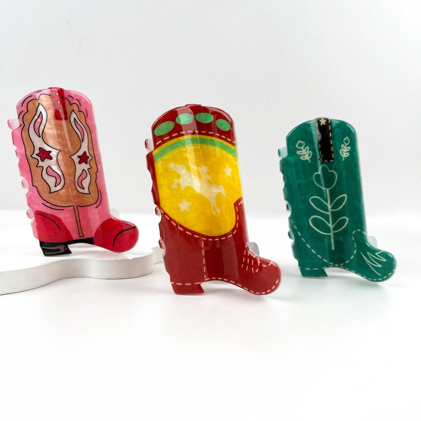 mildstyles - Cowboy Boots Acrylic Hair Claw Clip - B