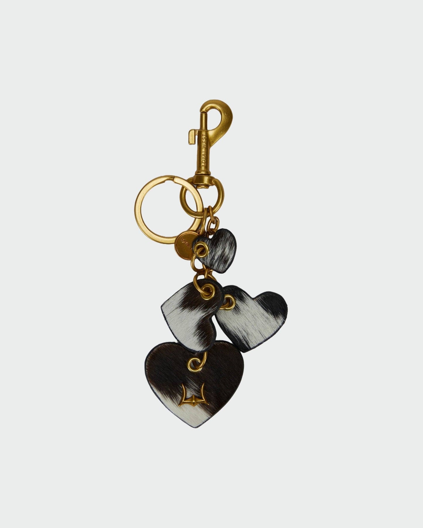 Myra Bag - Loyal West Heart Shape Keychain In Hand Finished Embossed Leather -  Brown - Single