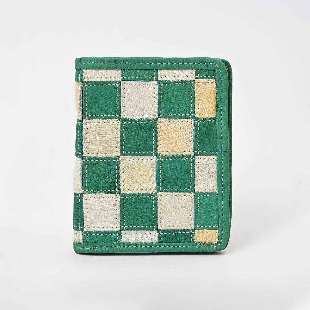 LS Western - ADBGM1095 American Darling Checkered Hair on Hide & Leather Bifold Wallet - ADBGM1095D