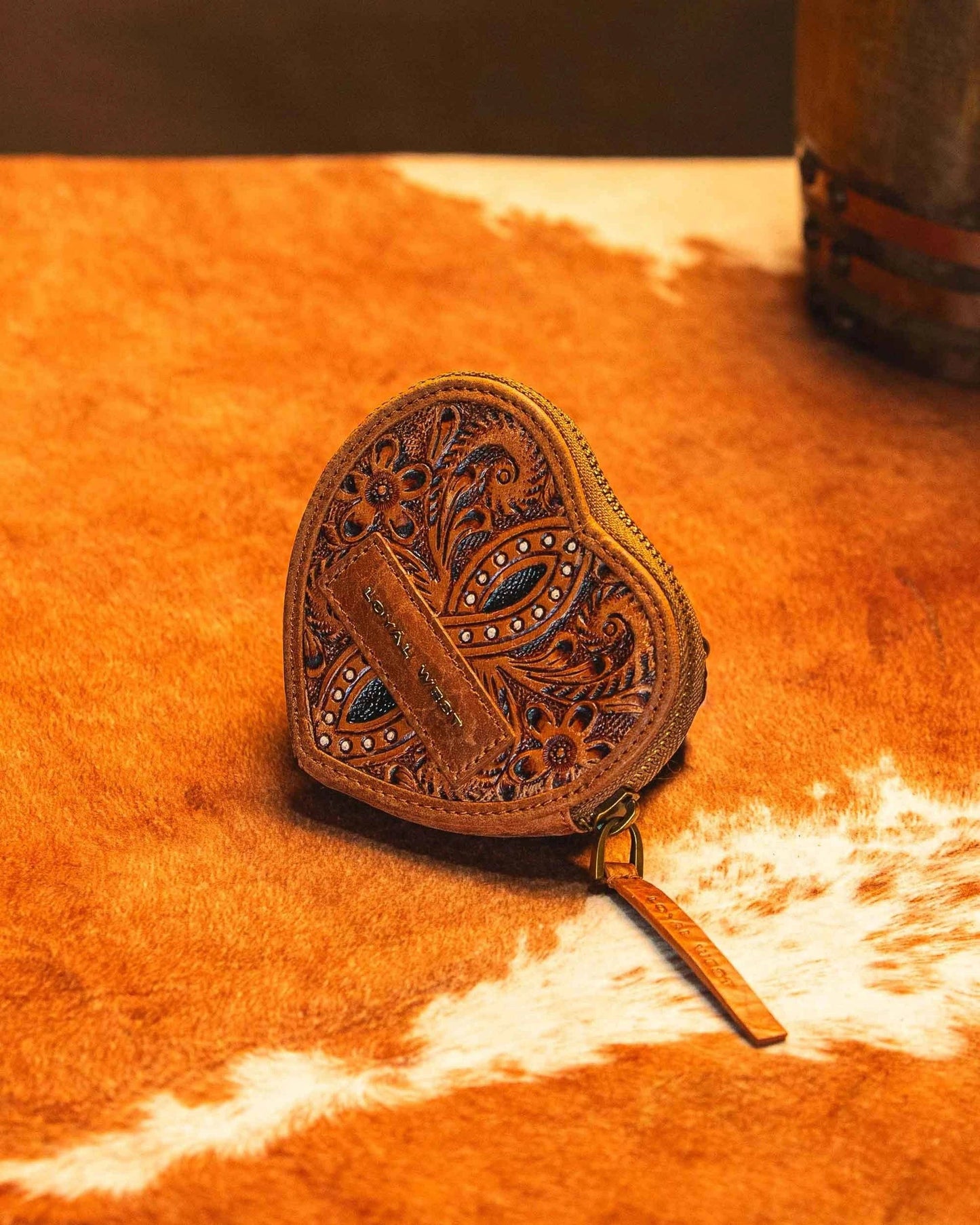 Loyal West - Hand-Tooled Leather Cupid Coin Pouch
