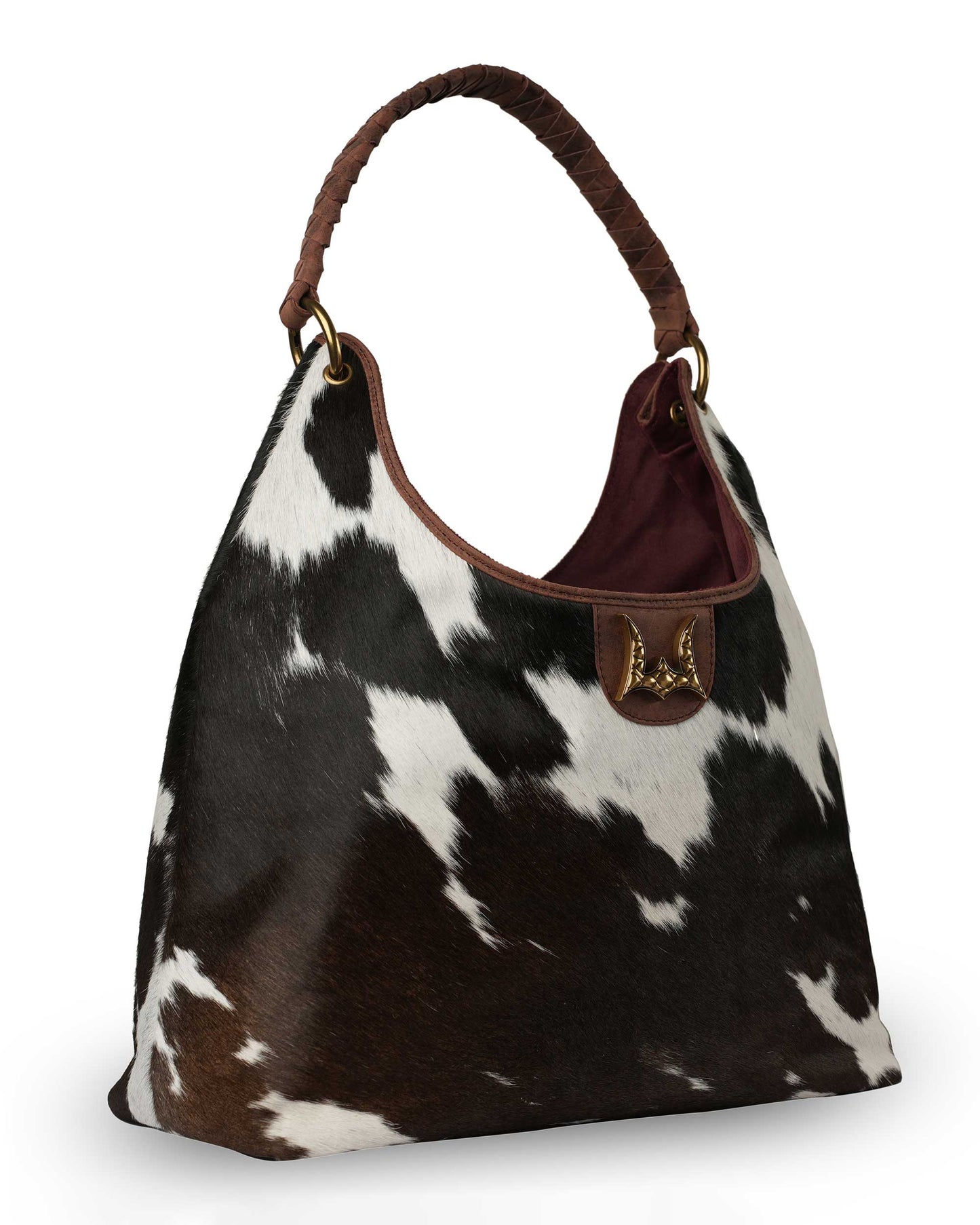 Loyal West - LW Large Purse - Black & White Cowhide With Oiled Ruby Leather