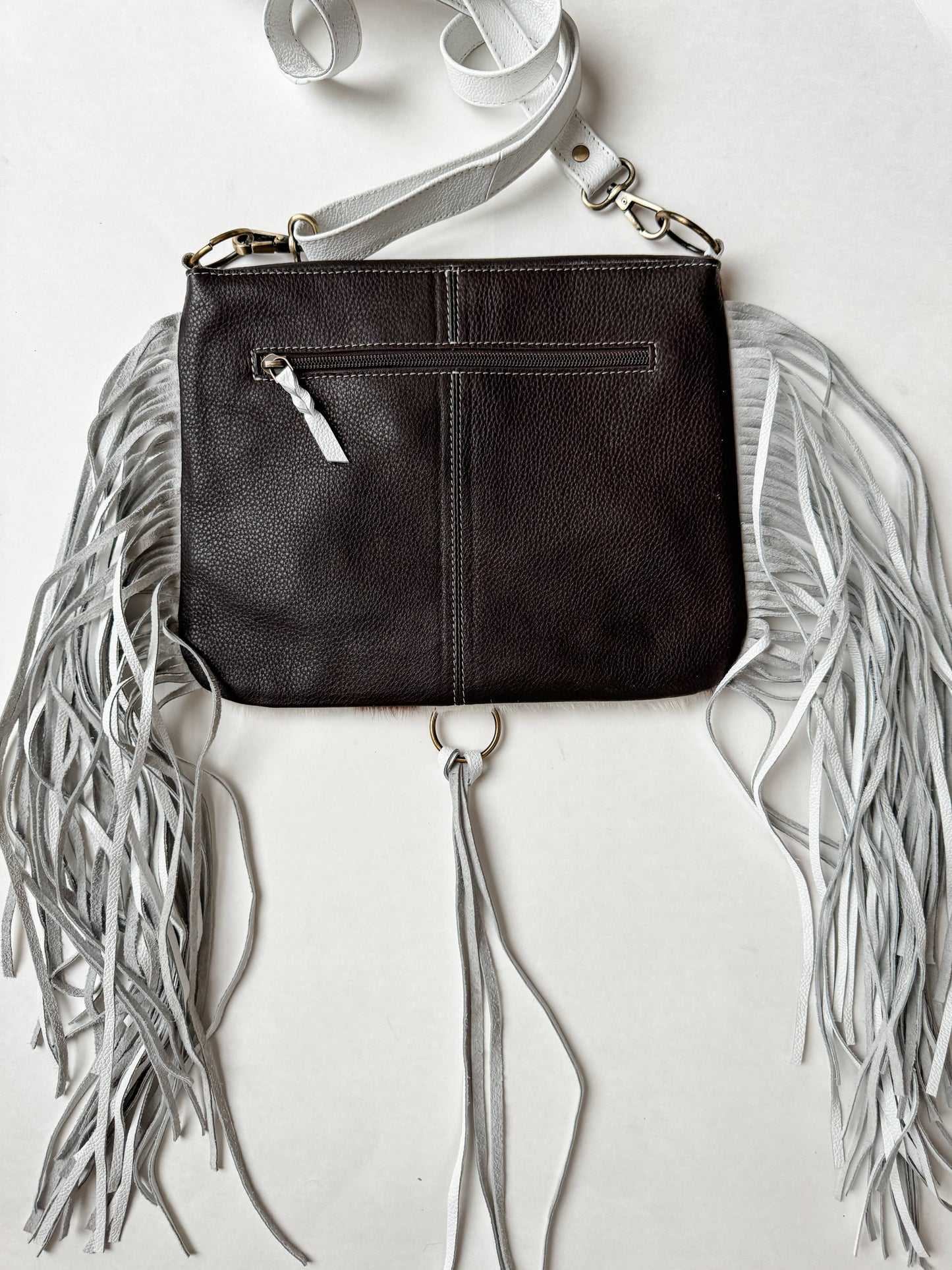Boho Ranch Shop - THE CAROLINE CROSSBODY steer longhorn - cowhide purse bag - PINK FLOWER