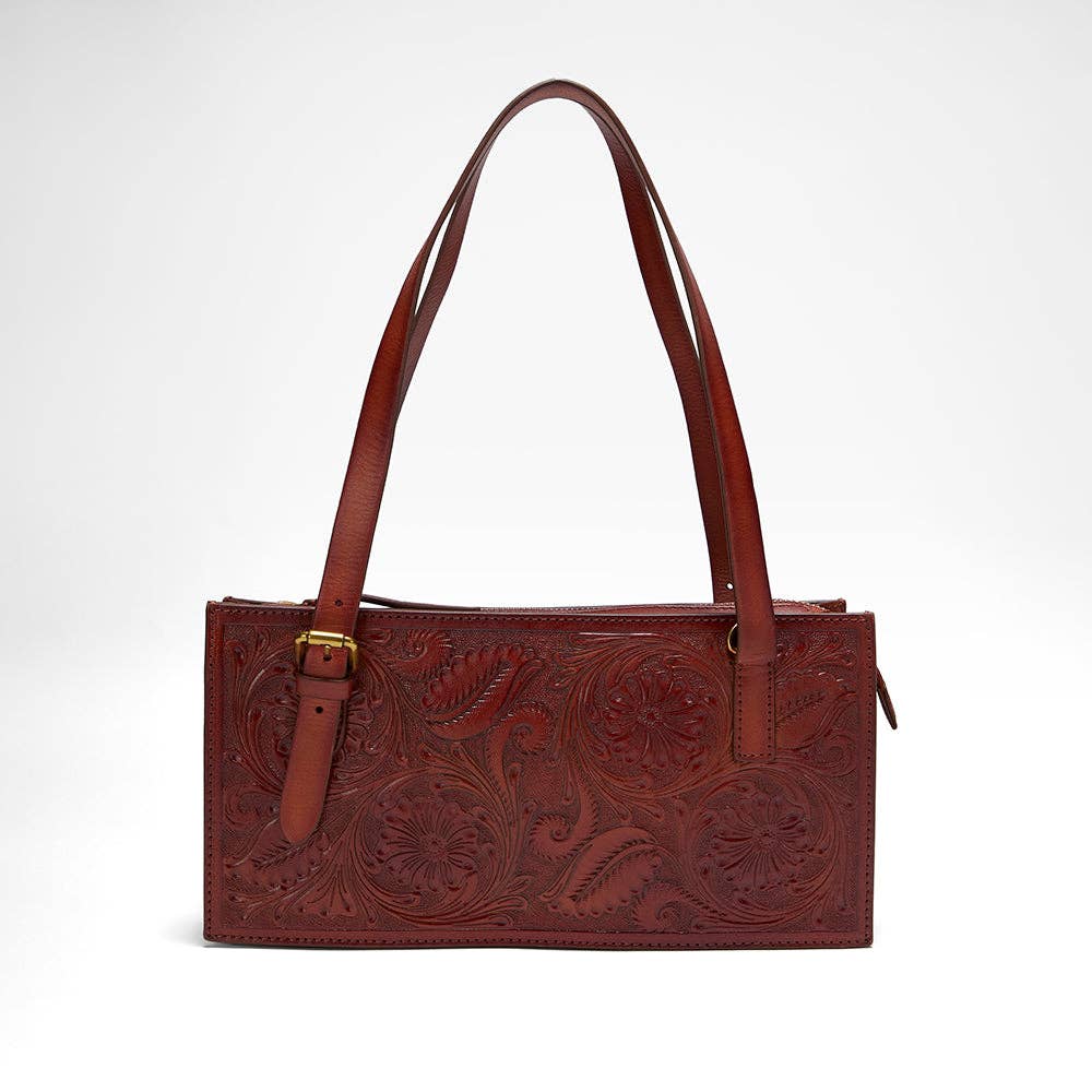 Myra Bag - Loyal West Mivva Handtooled Mini Bag - Soft Walnut Leather - Single