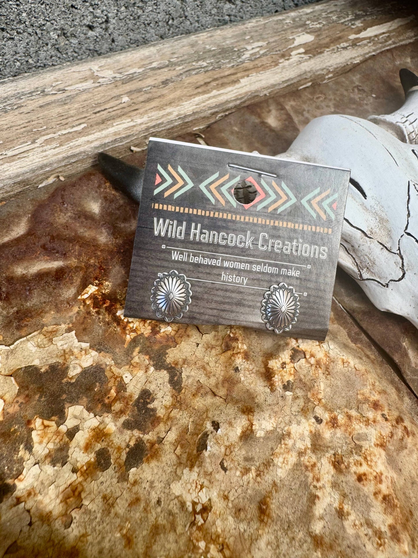 Wild Hancock Creations - Mini Concho Stud Earrings/Western Stud Earrings
