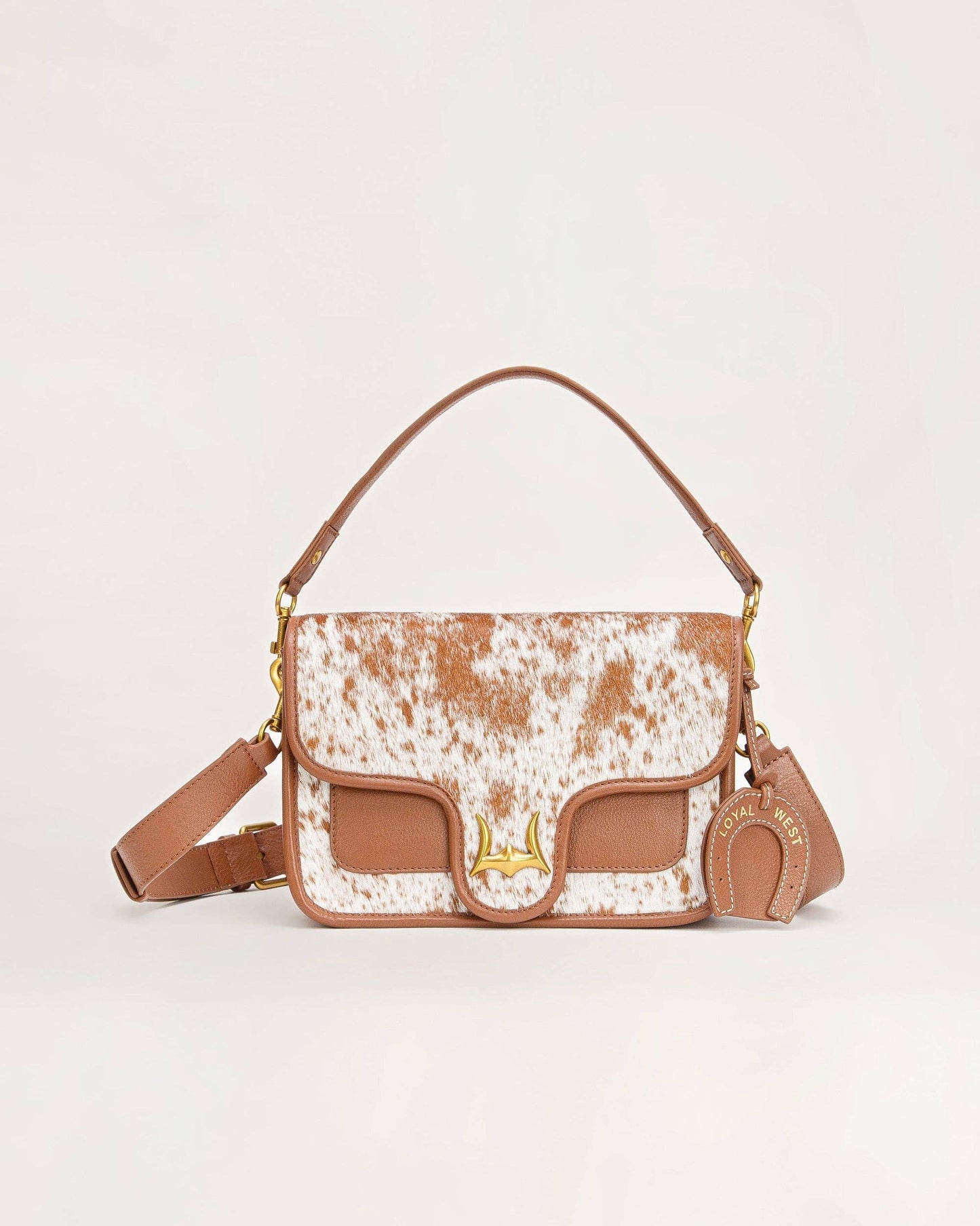 Myra Bag - Loyal West Shell Medium Purse Black And White - Black And White Cowhide And Calfskin / Single