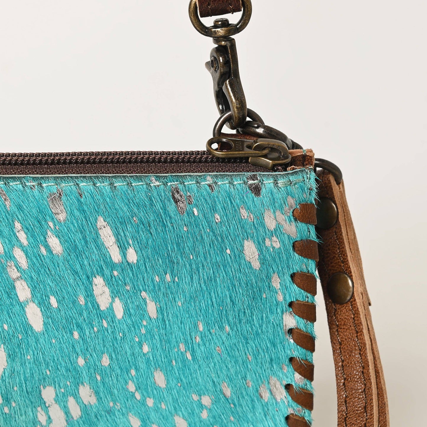 American Darling Handcrafted Braided Hair-On Cowhide Crossbody Bag - ADBG535CHEGO