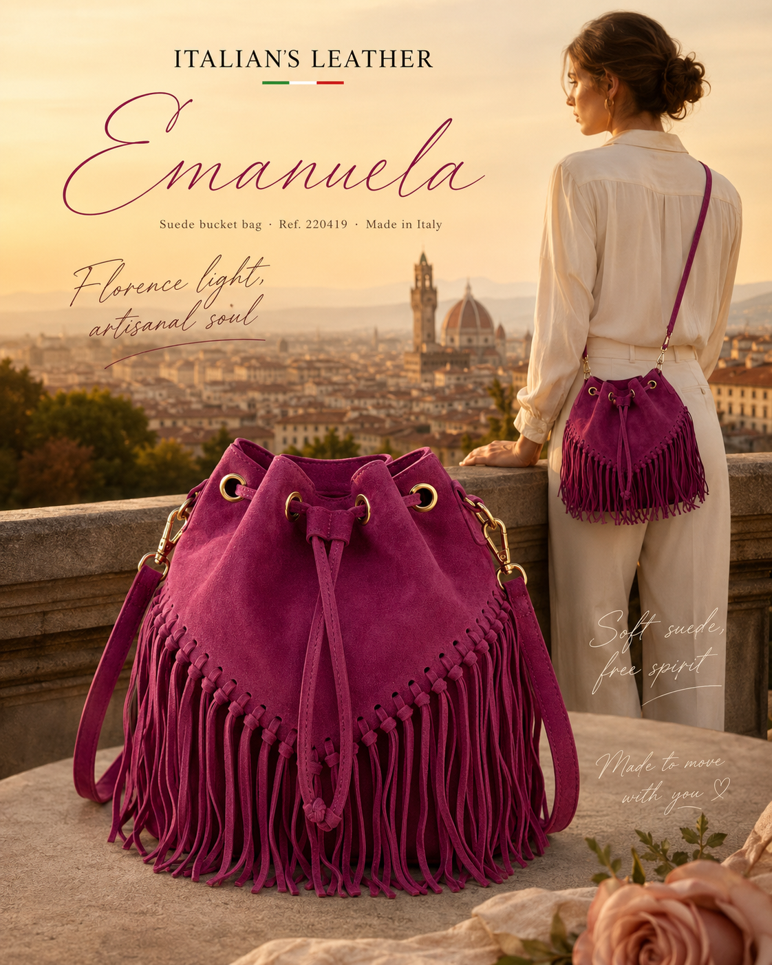 ITALIAN'S LEATHER - EMANUELA - Suede leather - Cuero