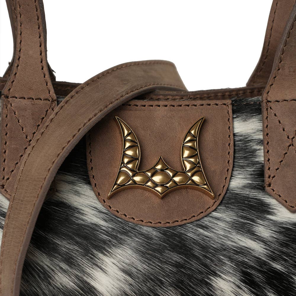 Myra Bag - Dakota Medium CrossBody - Black & White Cowhide - Black & White